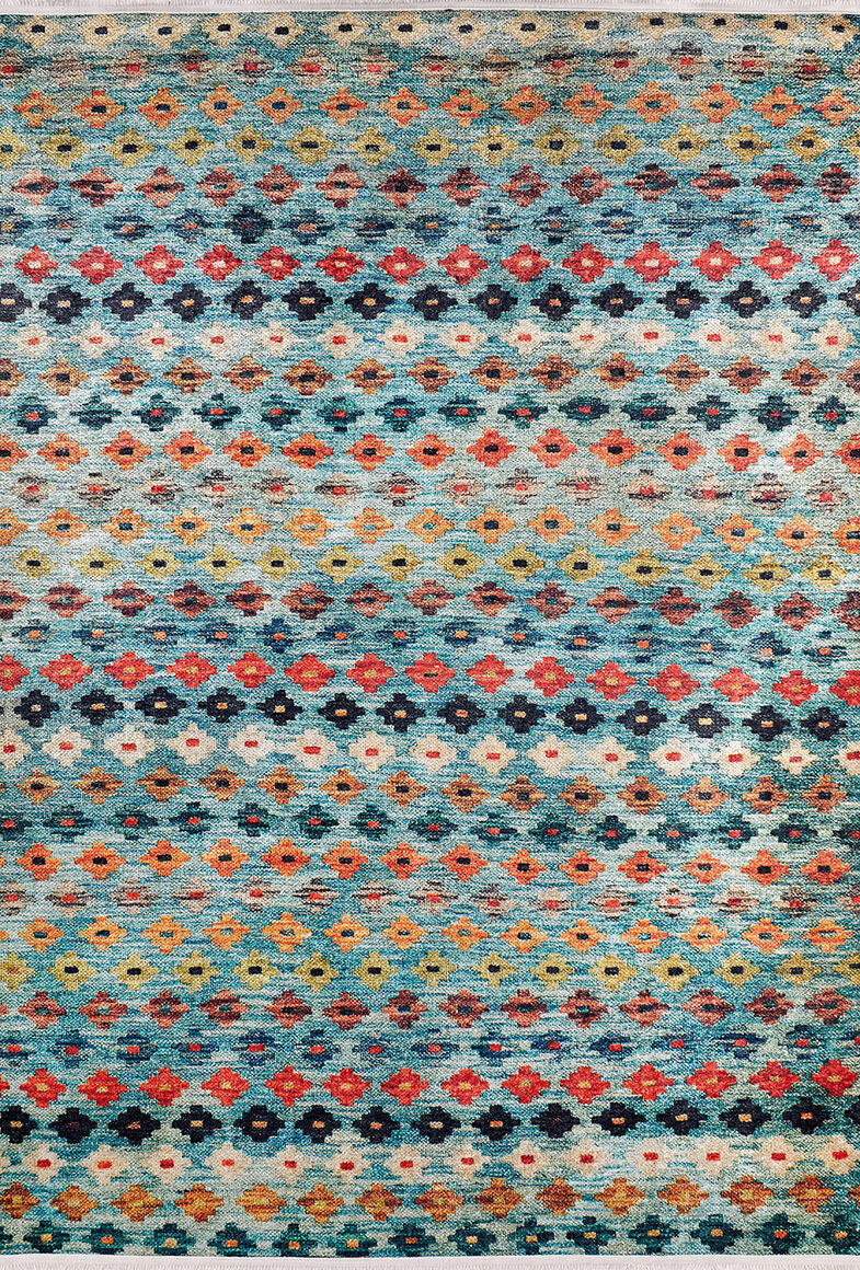 Aztec Ambience Ethnic Multicolor Washable Rug | JUSTRUG