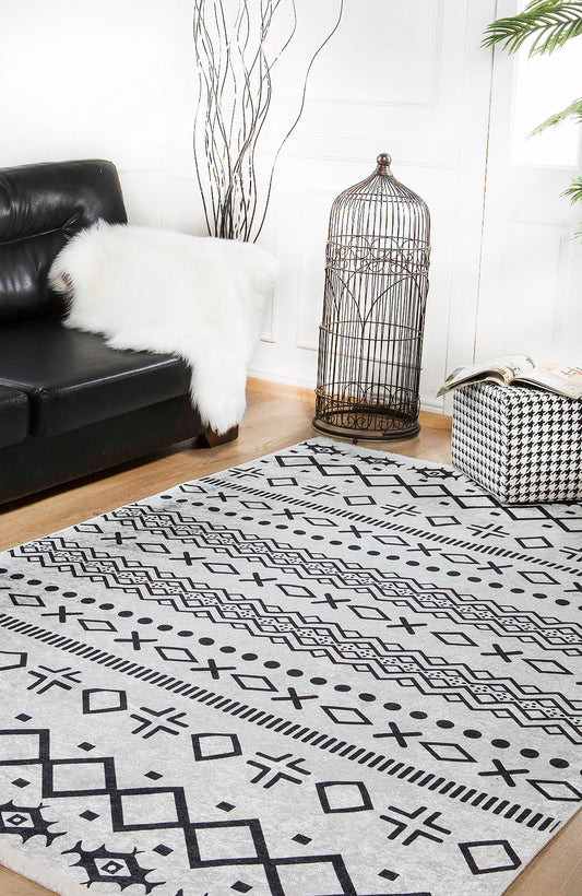 machine-washable-area-rug-Bohemian-Collection-Gray-Anthracite-JR610