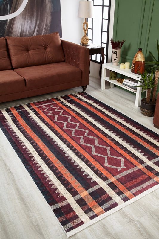 machine-washable-area-rug-Tribal-Ethnic-Collection-Red-JR1676