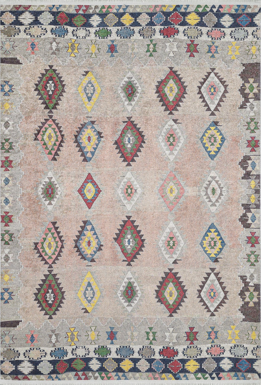 machine-washable-area-rug-Tribal-Ethnic-Collection-Multicolor-JR1681
