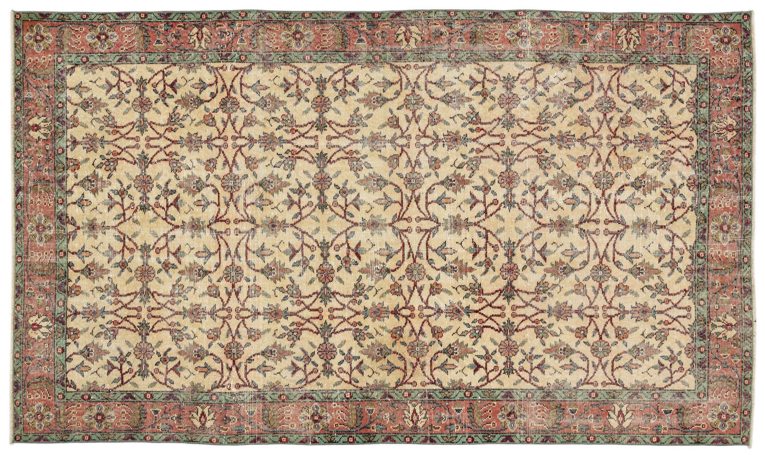 Treta - Vintage Floral Rug - 5'4 X 9'3