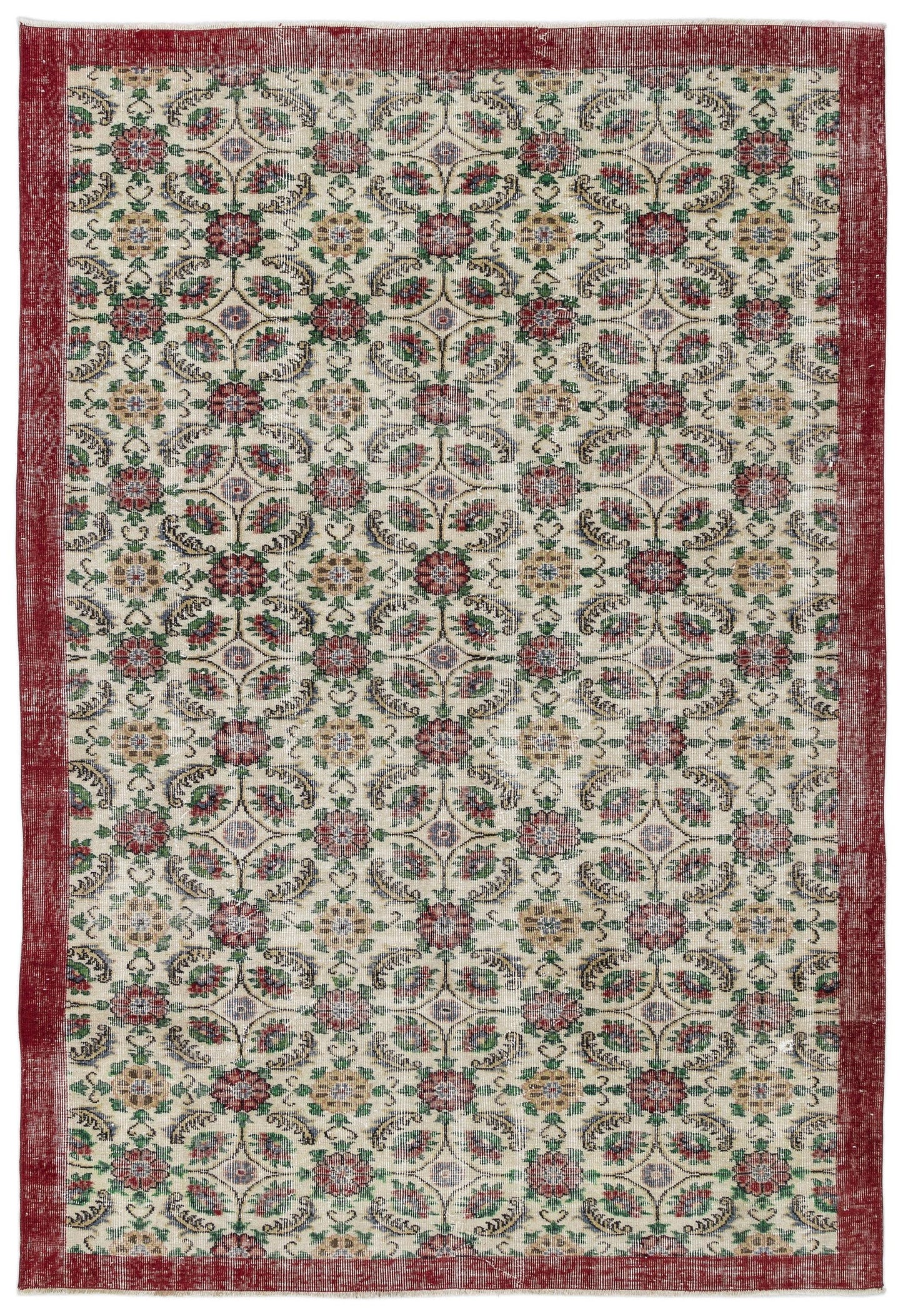 Zomeor - Vintage Floral Rug - 6'2 X 9'4