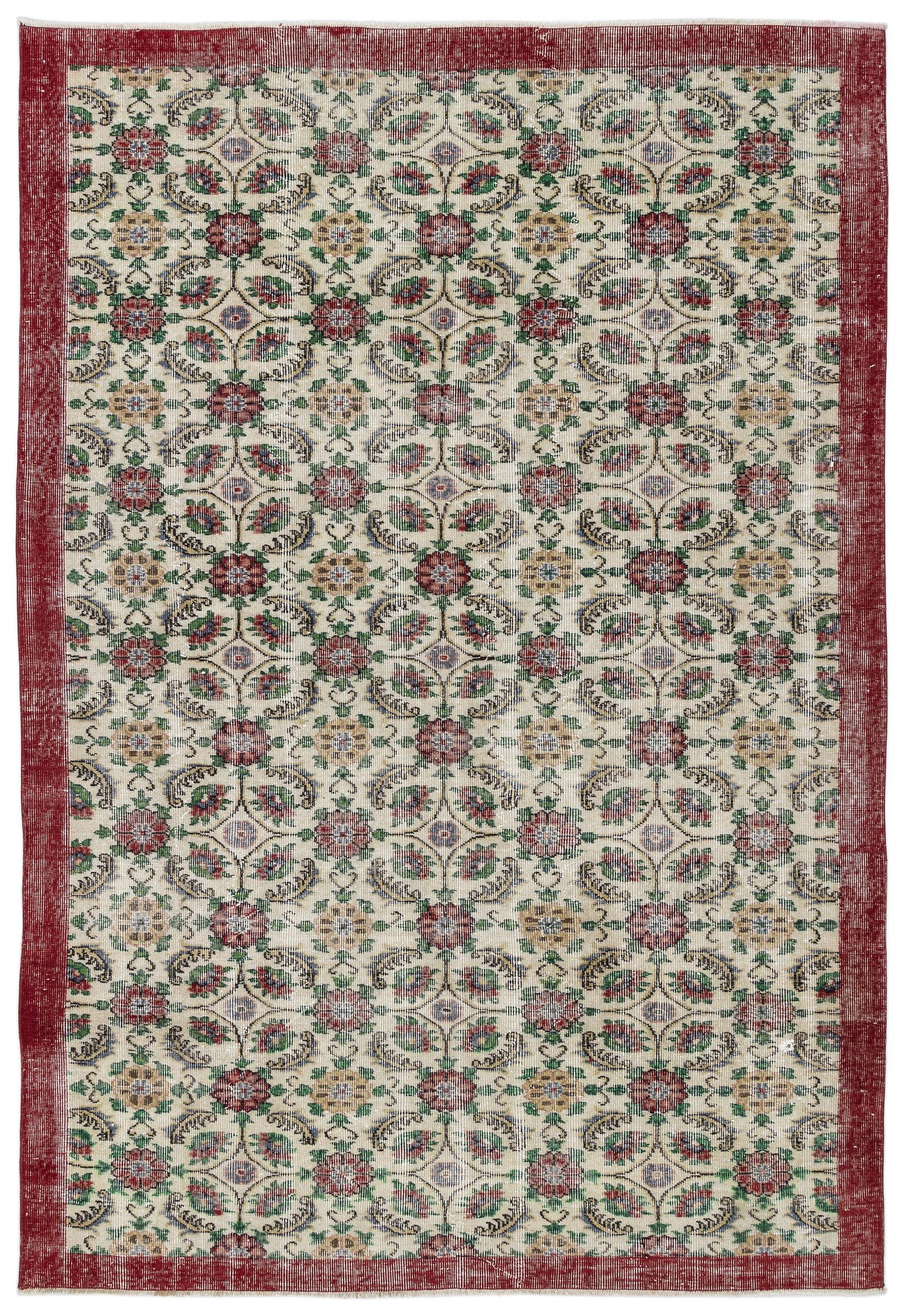 Zomeor - Vintage Floral Rug - 6'2 X 9'4