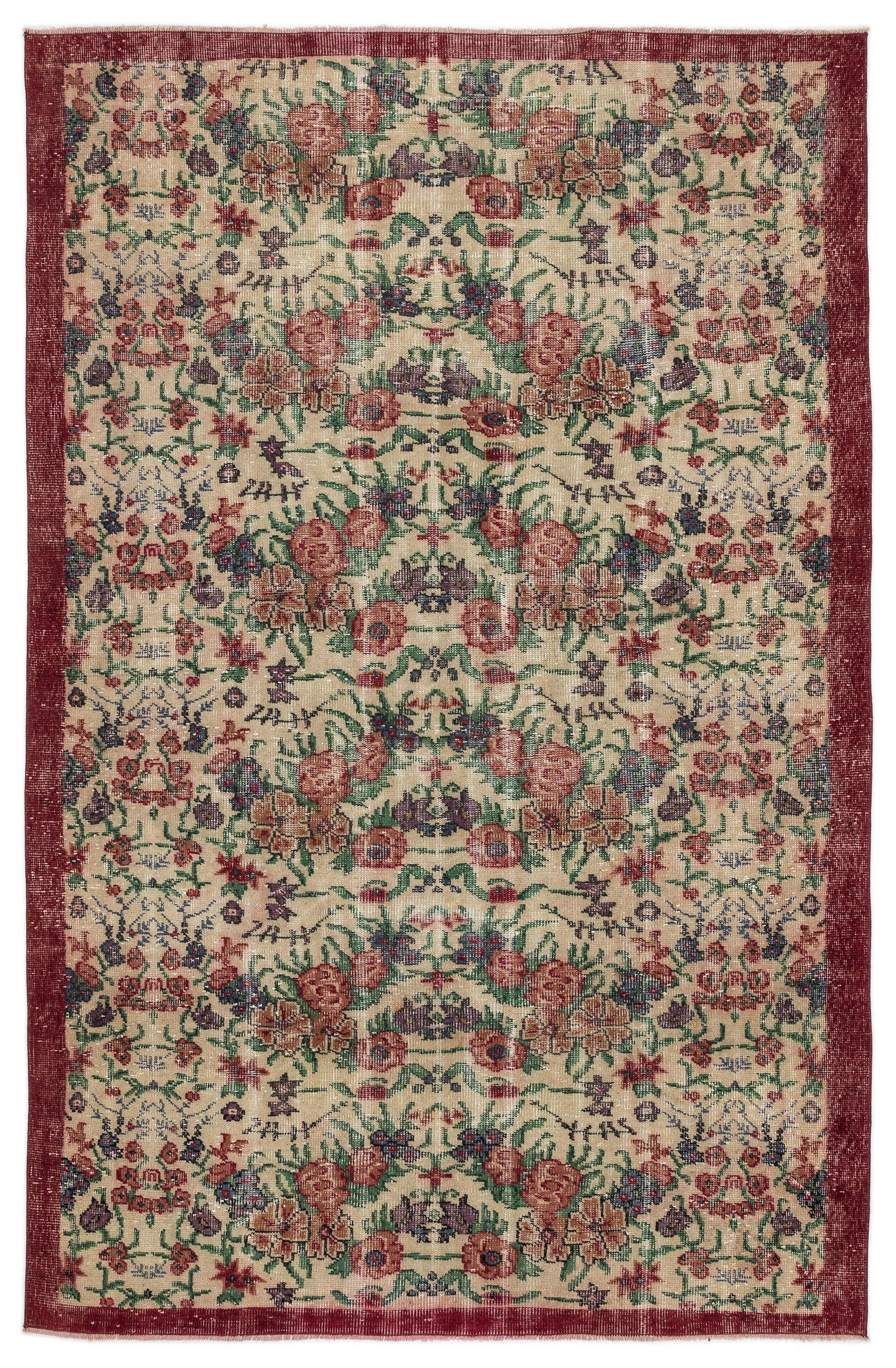 Craas - Vintage Floral Rug - 5'7 X 8'8