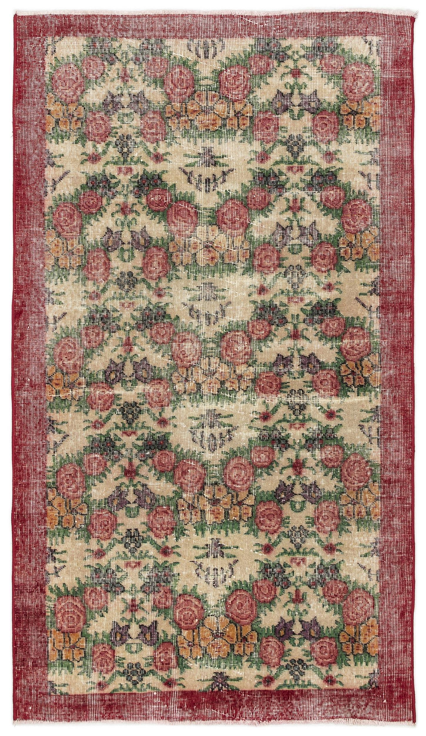 Lezana - Vintage Floral Rug - 3'8 X 6'5