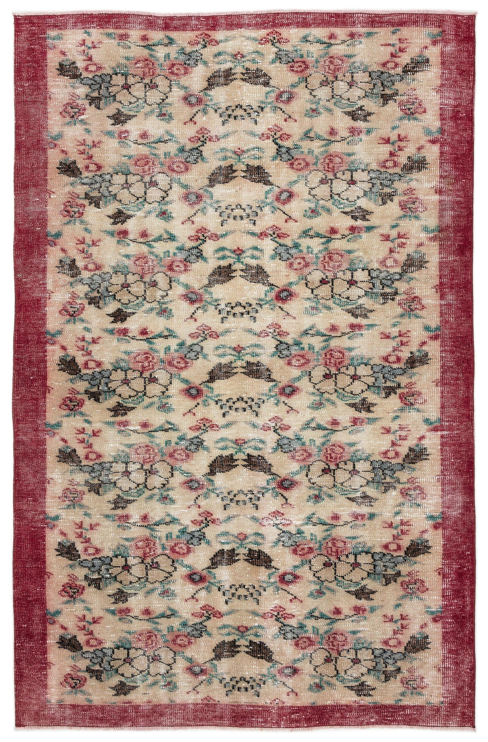 Vireus - Vintage Floral Rug - 5'3 X 8'2