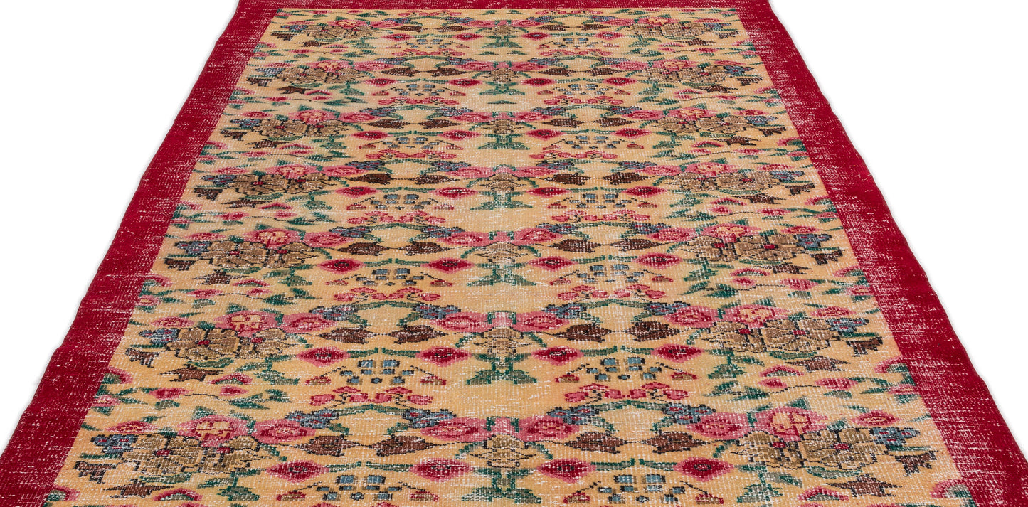 Slemasa - Vintage Floral Rug - 5'5 X 9'0