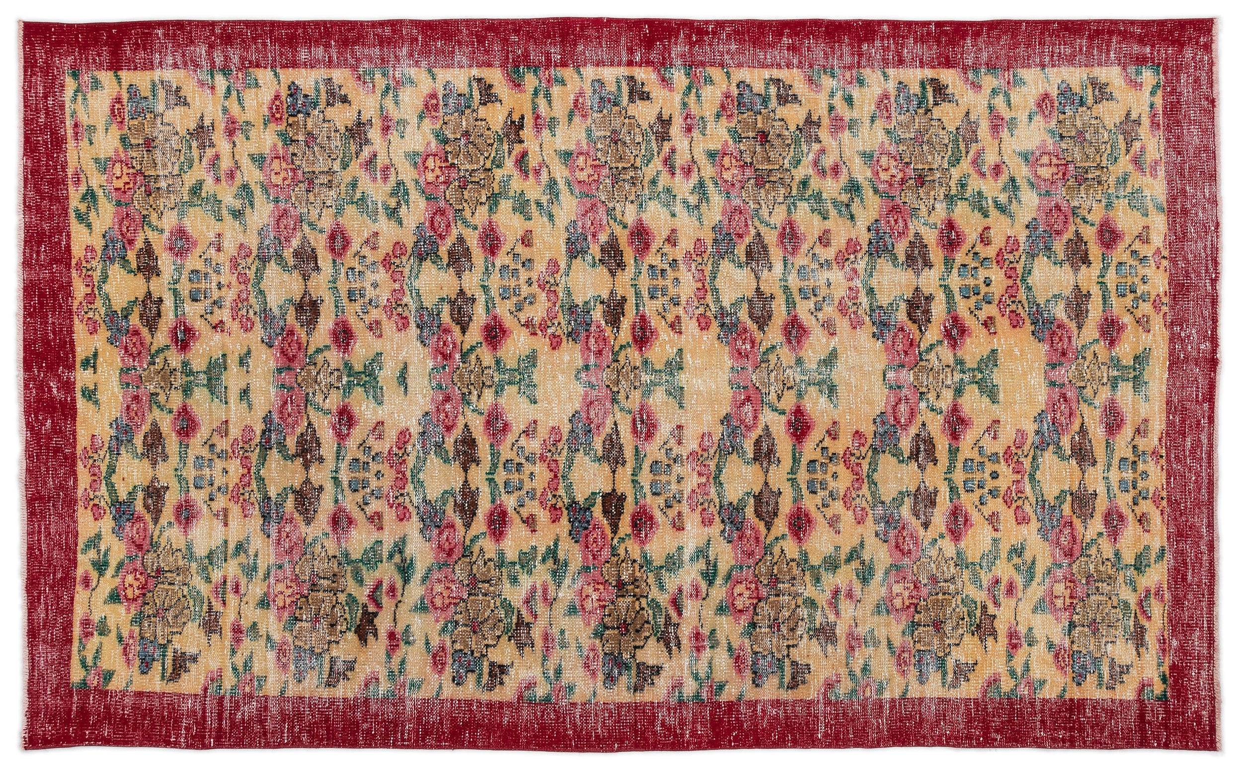 Slemasa - Vintage Floral Rug - 5'5 X 9'0