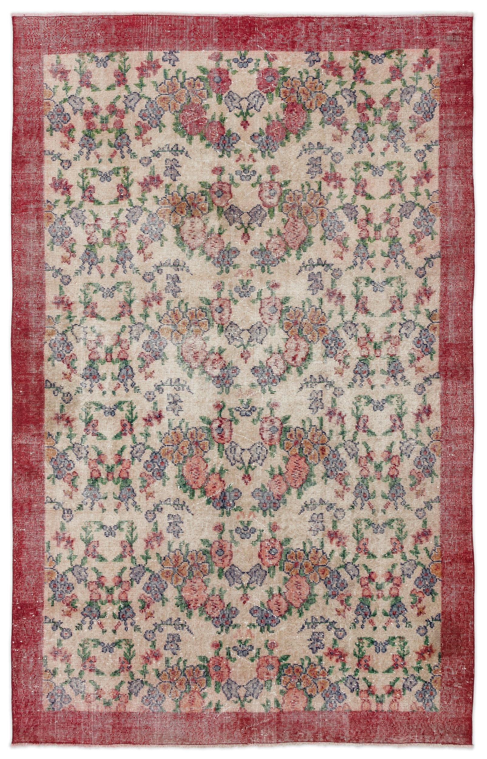 Sleil - Vintage Floral Rug - 5'5 X 8'8
