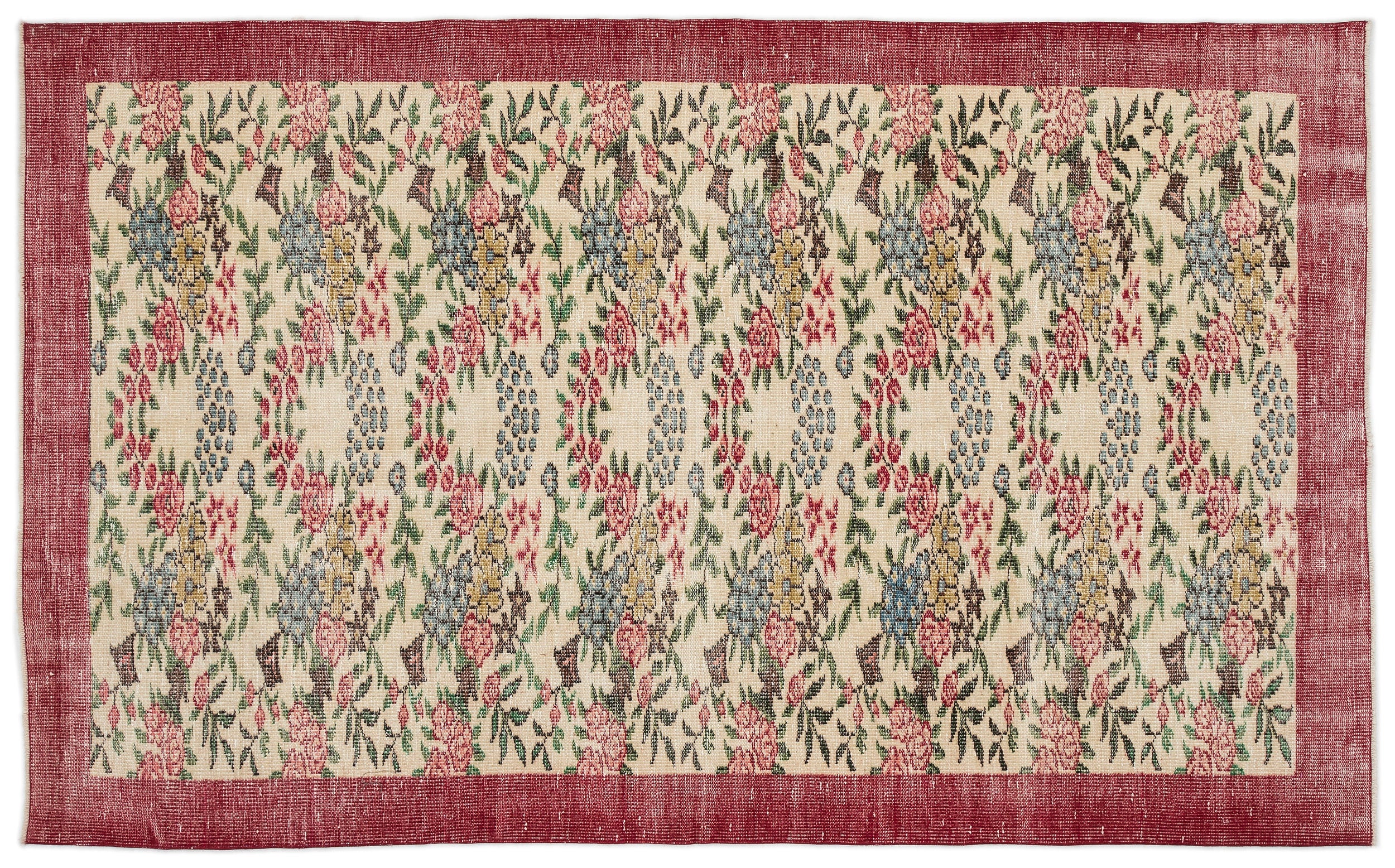 Noloar - Vintage Floral Rug - 5'5 X 8'11