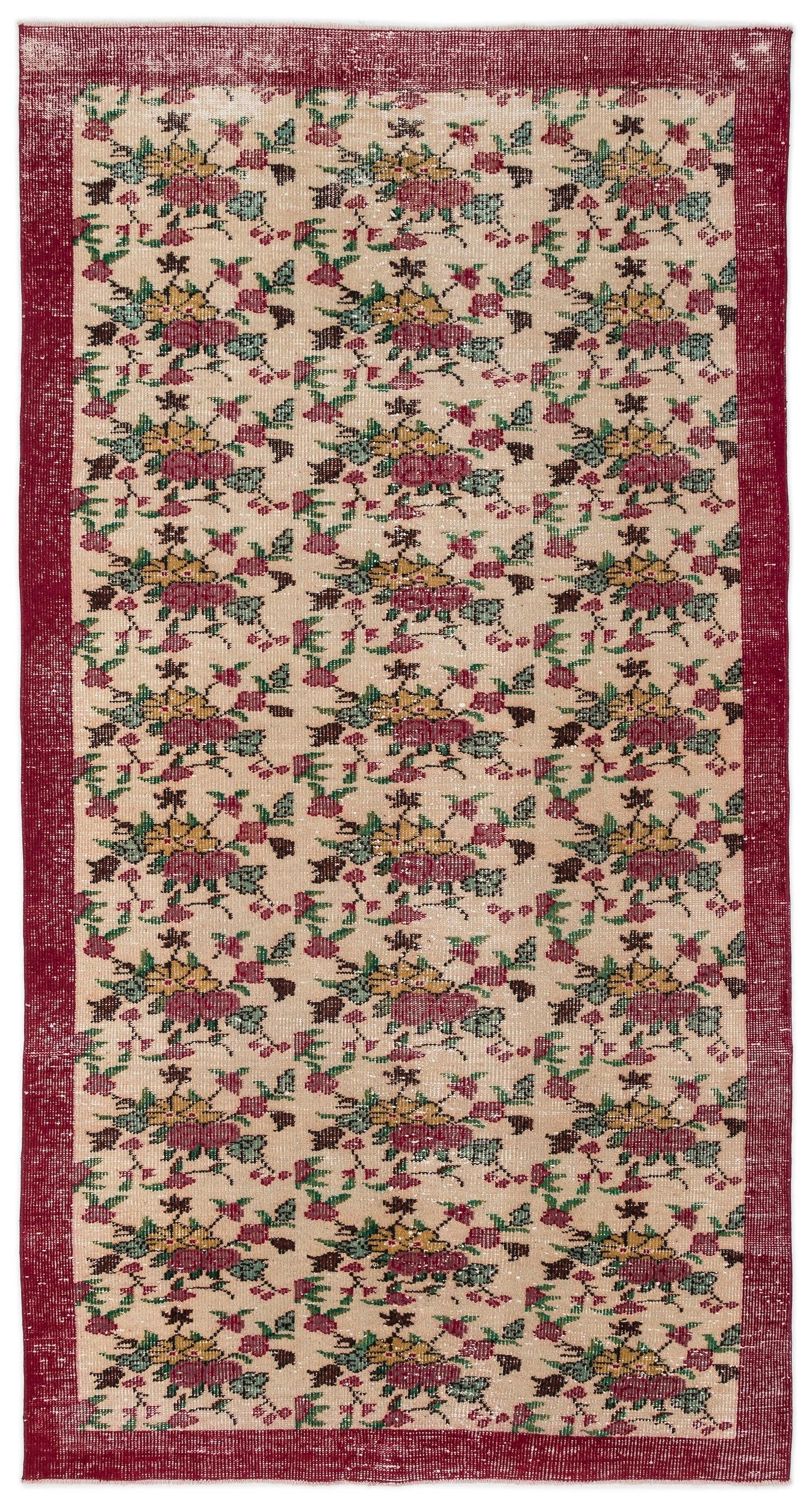 Bubuna - Vintage Floral Rug - 5'3 X 9'9