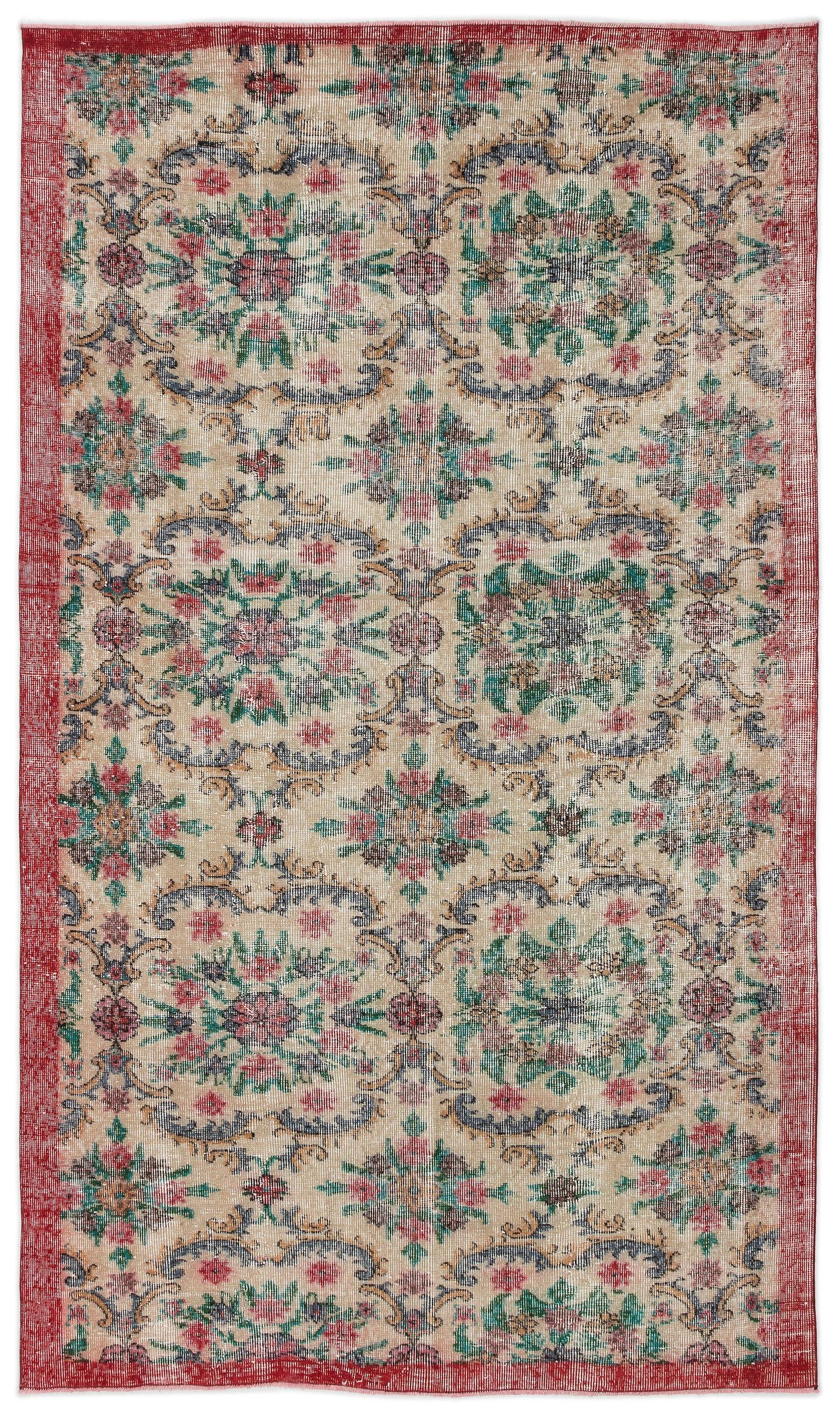 Fritaex - Vintage Floral Rug - 5'1 X 8'11