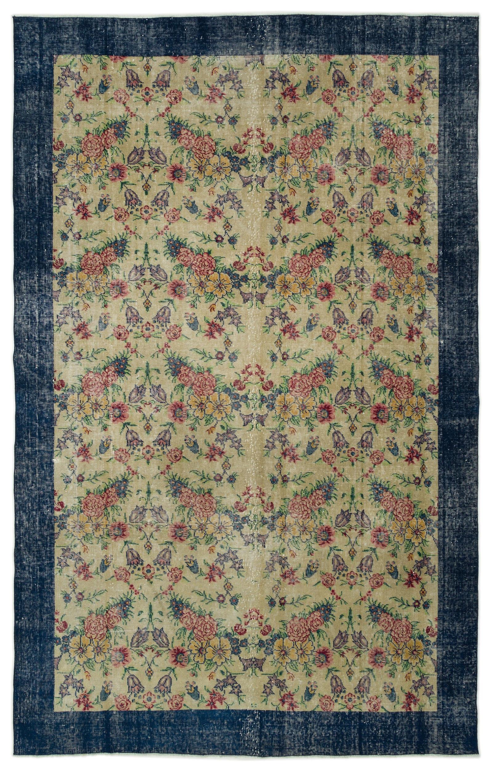 Glerois - Vintage Floral Rug - 6'2 X 9'9