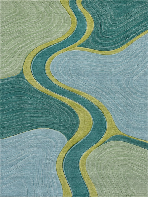 Load image 1 in gallery view. Slow Current - Washable Rug - JRS34