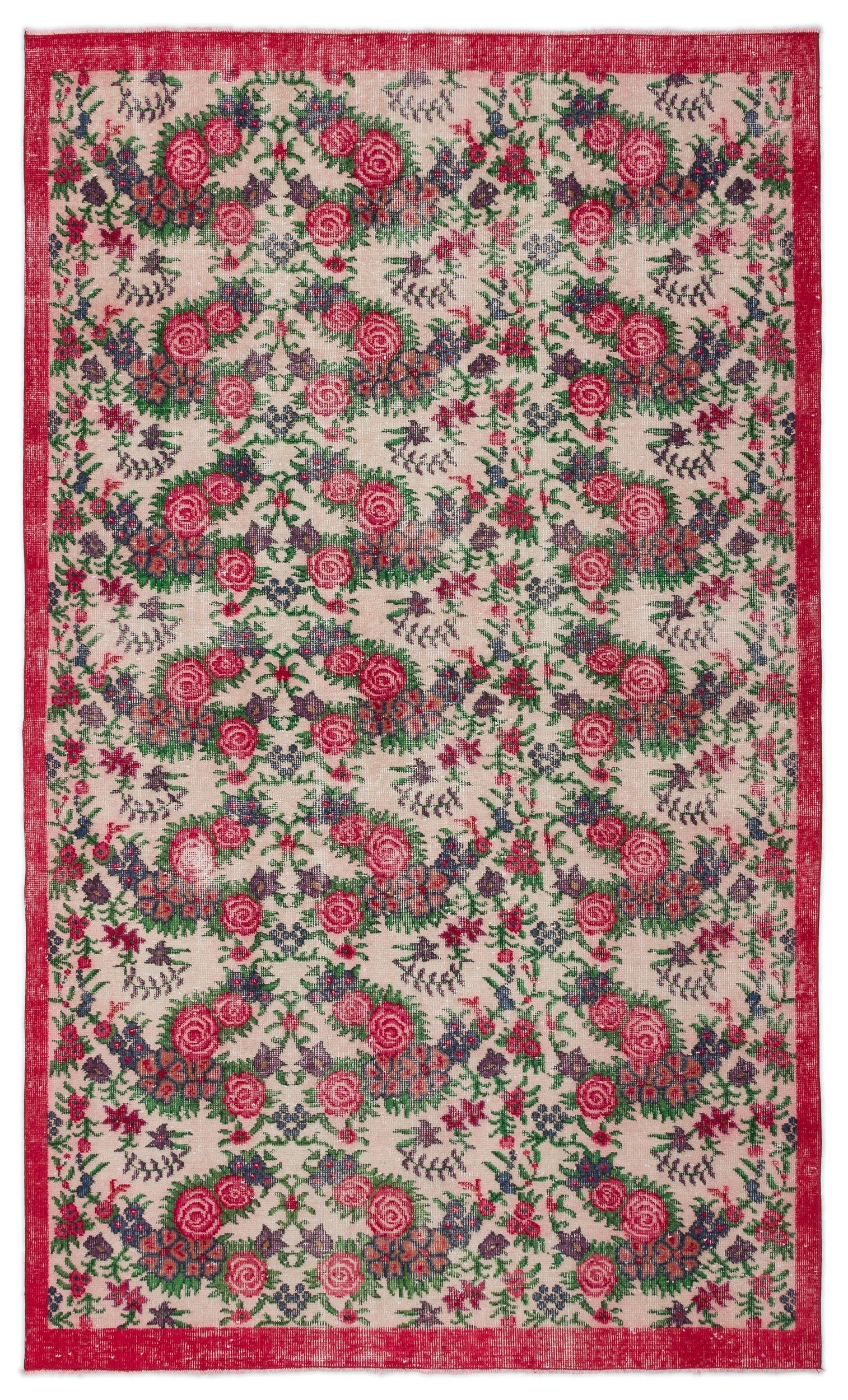 Matuna - Vintage Floral Rug - 5'5 X 9'1
