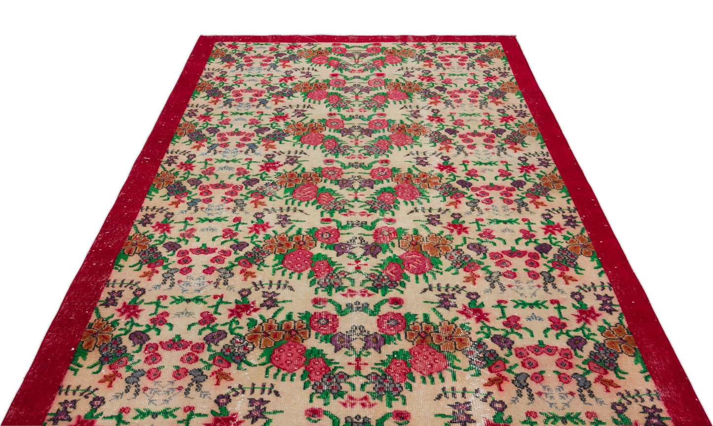 Zeuda - Vintage Floral Rug - 5'9 X 9'6