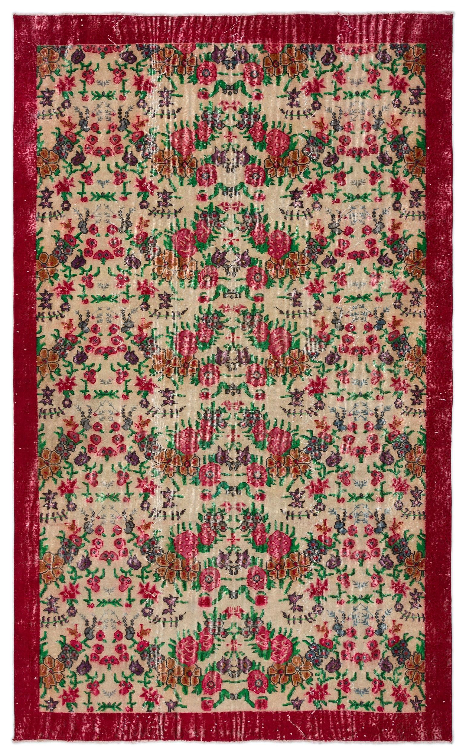 Zeuda - Vintage Floral Rug - 5'9 X 9'6