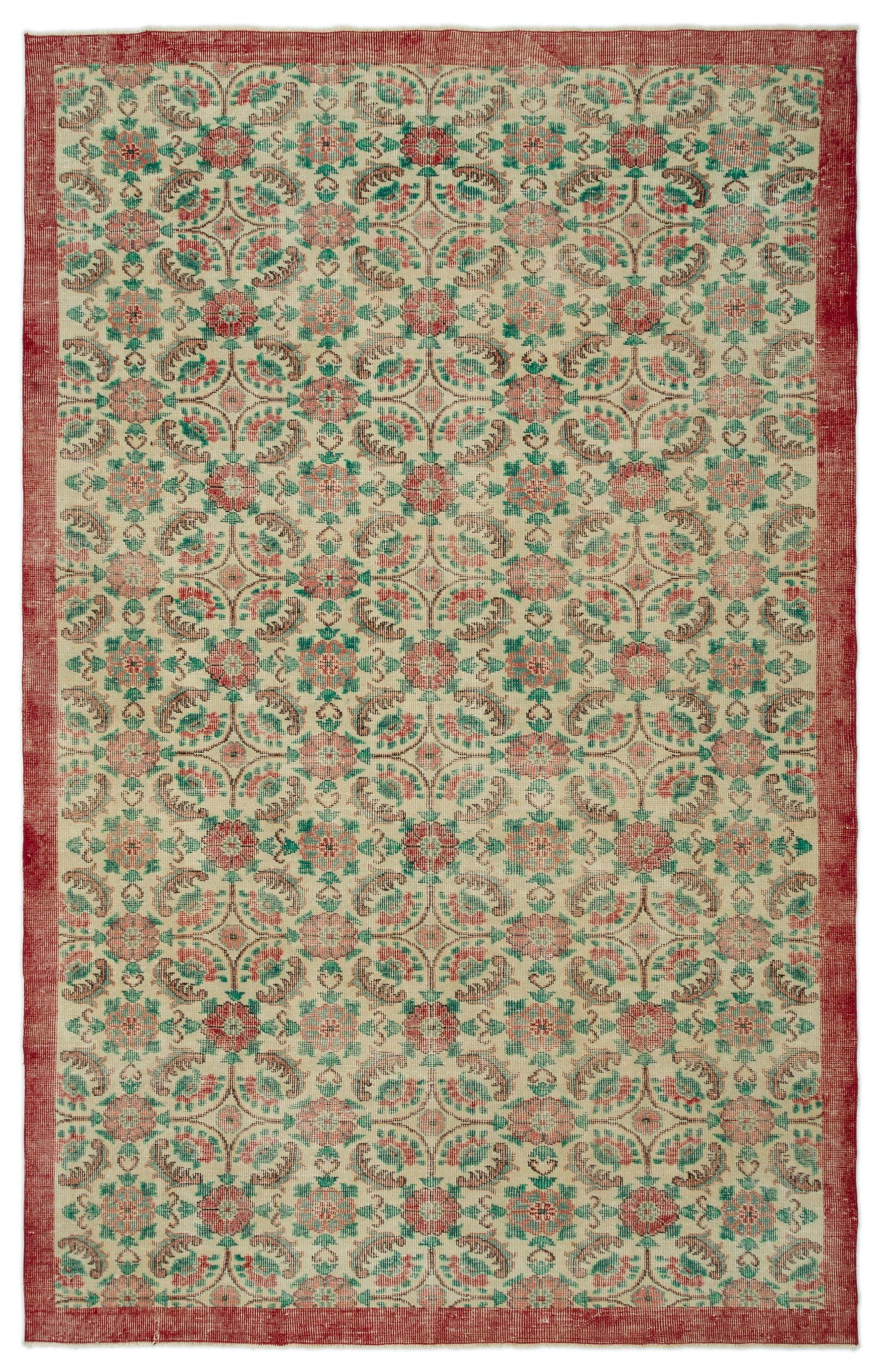 Blopota - Vintage Floral Rug - 6'4 X 9'11