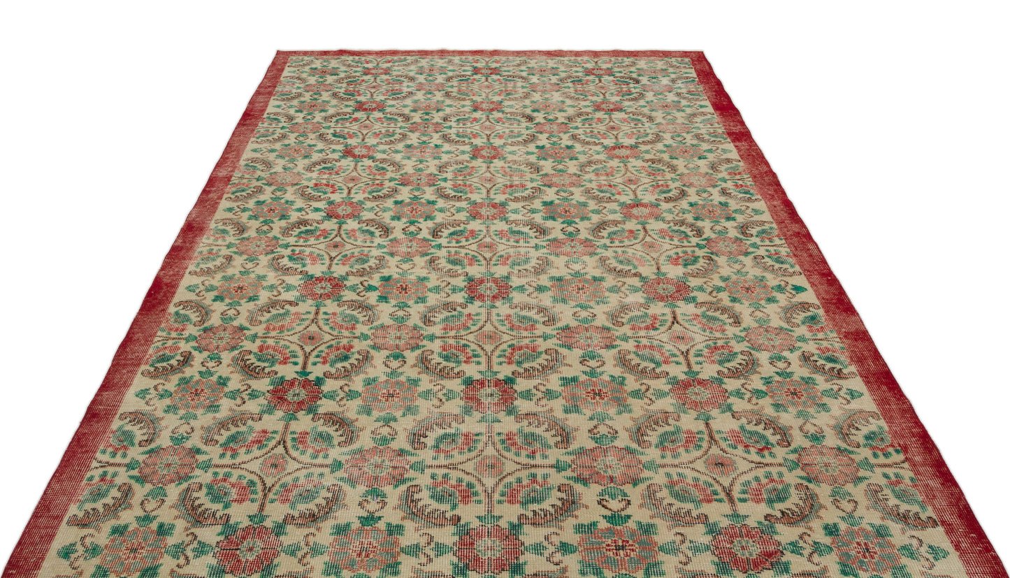 Blopota - Vintage Floral Rug - 6'4 X 9'11