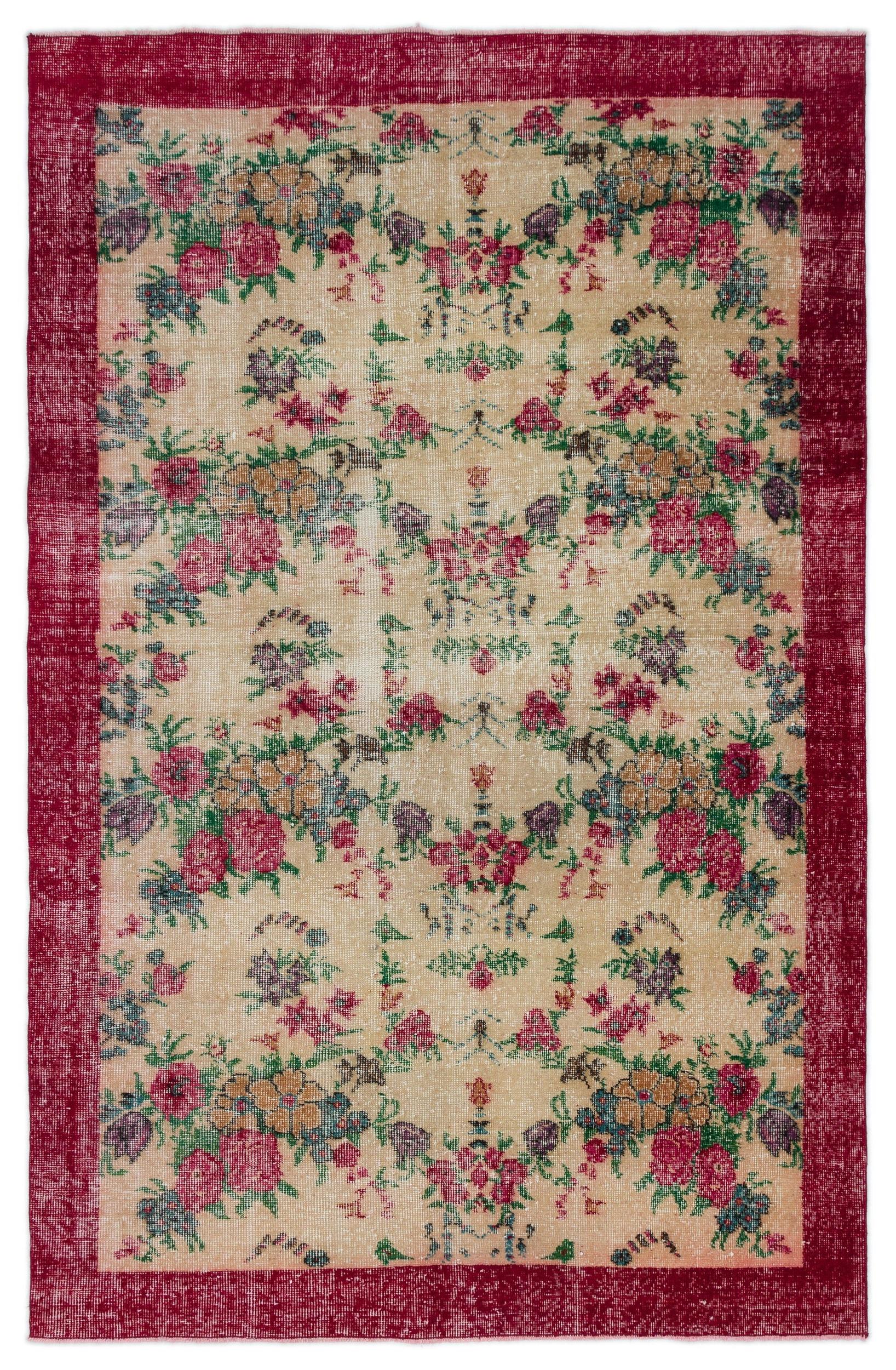 Tririor - Vintage Floral Rug - 5'1 X 7'11