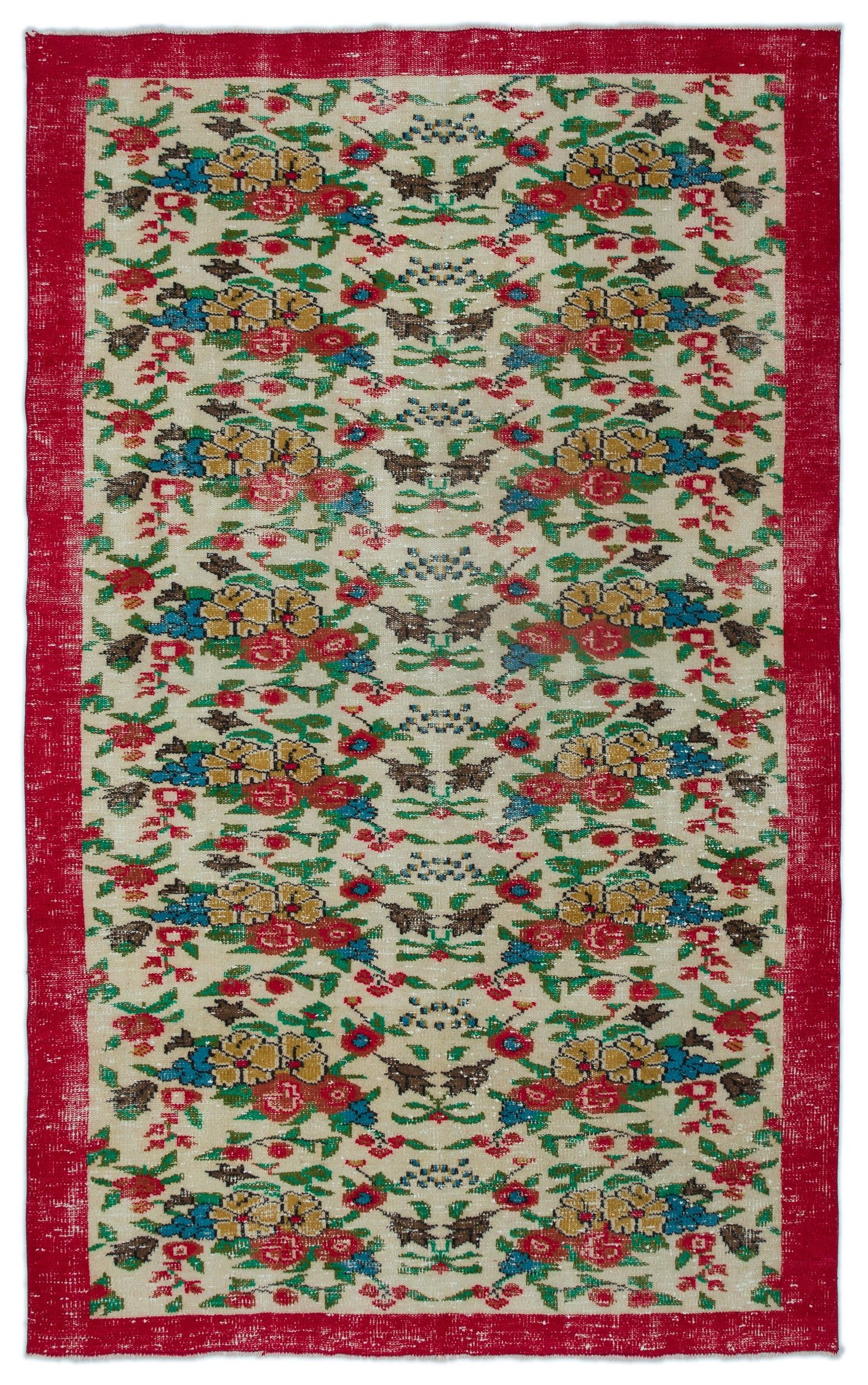 Kiadous - Vintage Floral Rug - 5'5 X 8'10