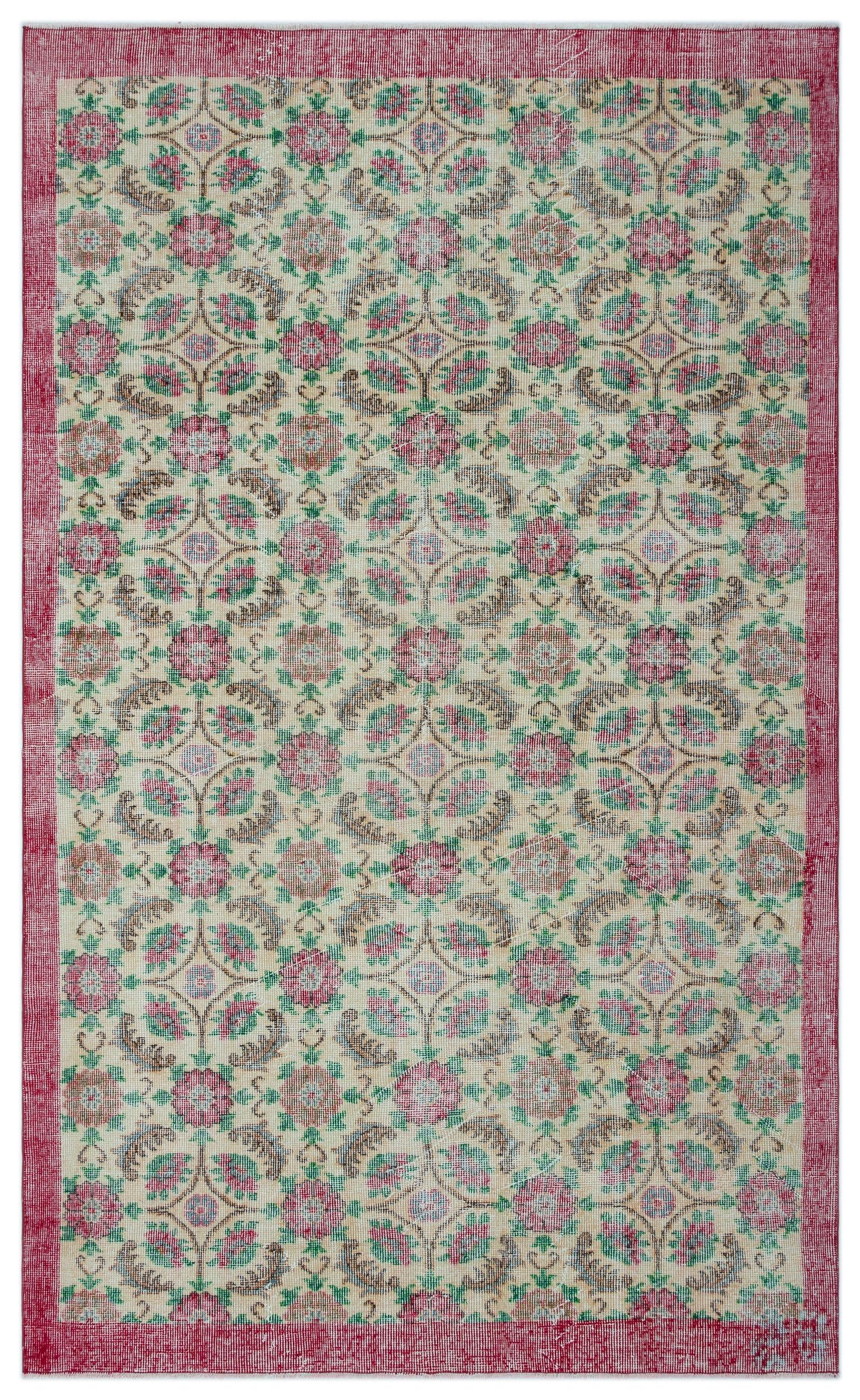 Lokula - Vintage Floral Rug - 5'6 X 8'11