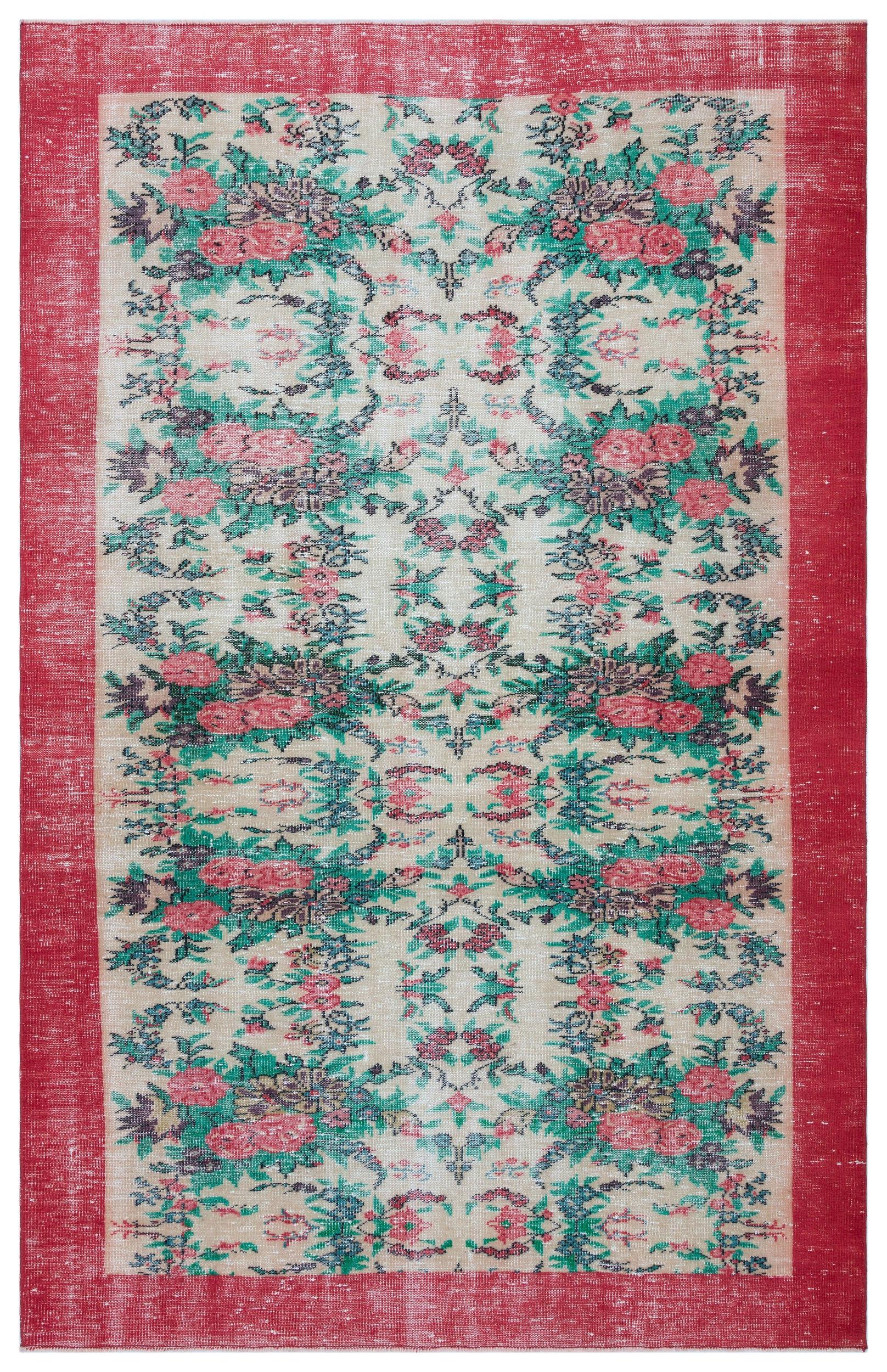 Mobael - Vintage Floral Rug - 5'9 X 9'1