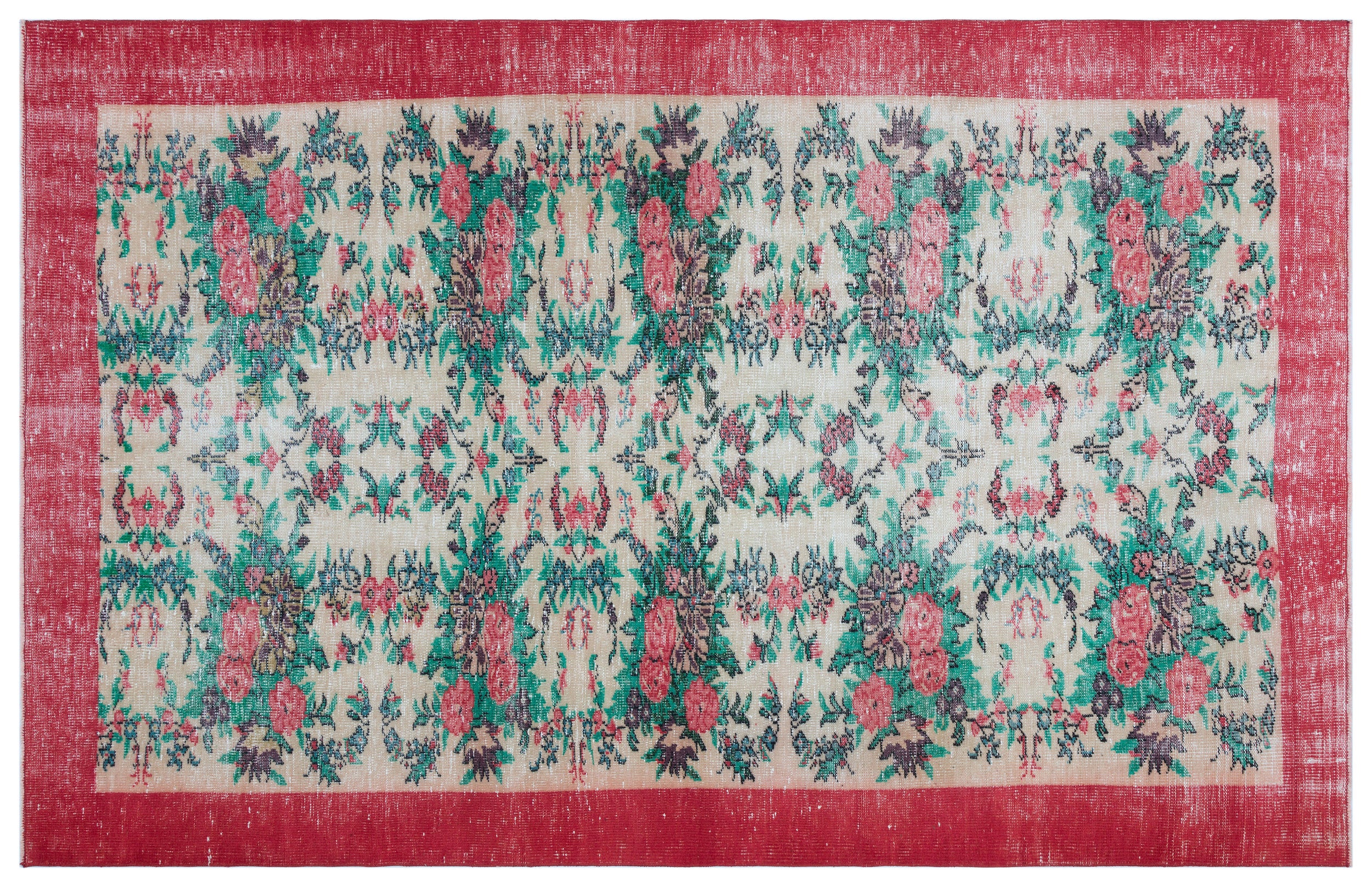 Mobael - Vintage Floral Rug - 5'9 X 9'1