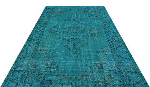 Load image 1 in gallery view. Teal distressed area rug with a dark charcoal traditional medallion pattern and ornate border.