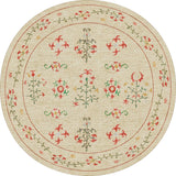 Round rug with floral pattern on a beige background