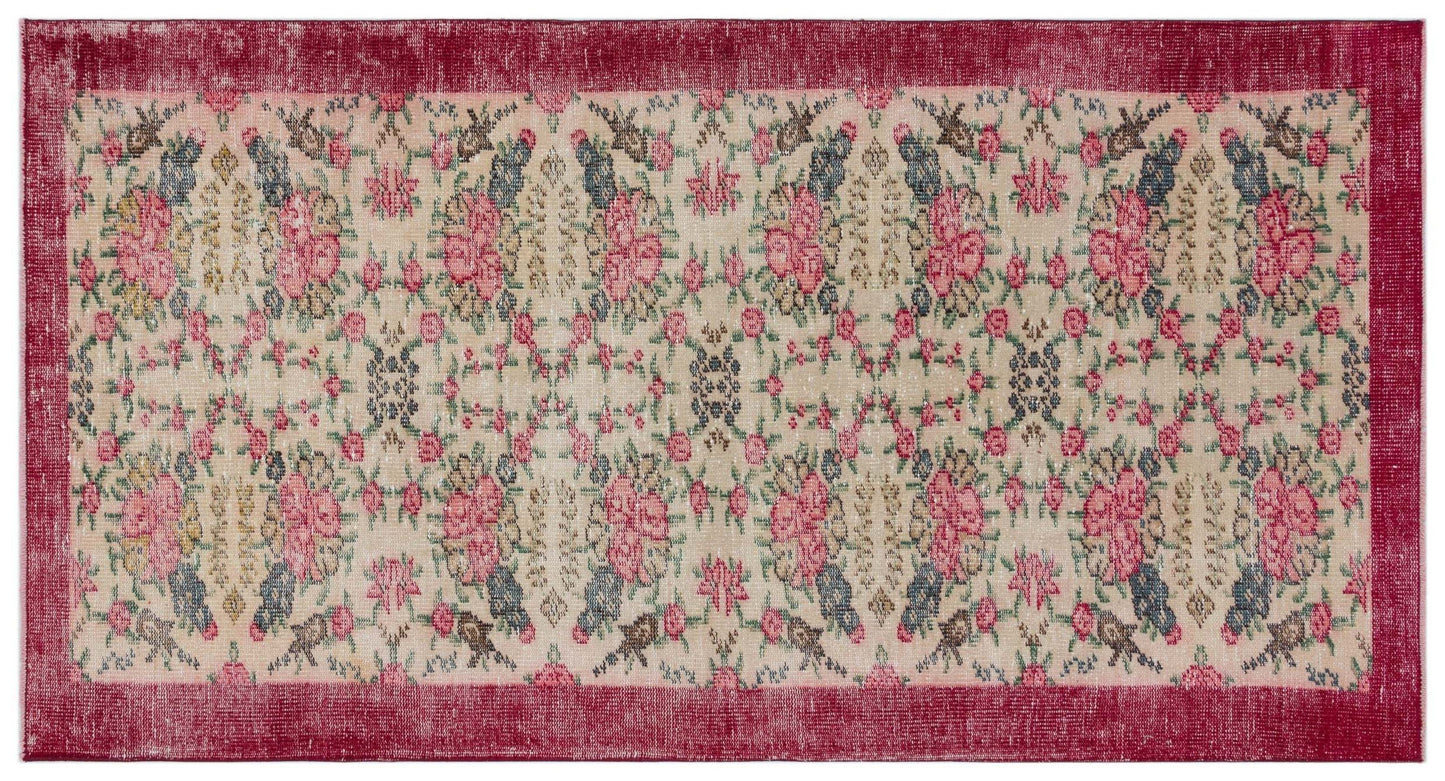 Blala - Vintage Floral Rug - 3'10 X 7'3
