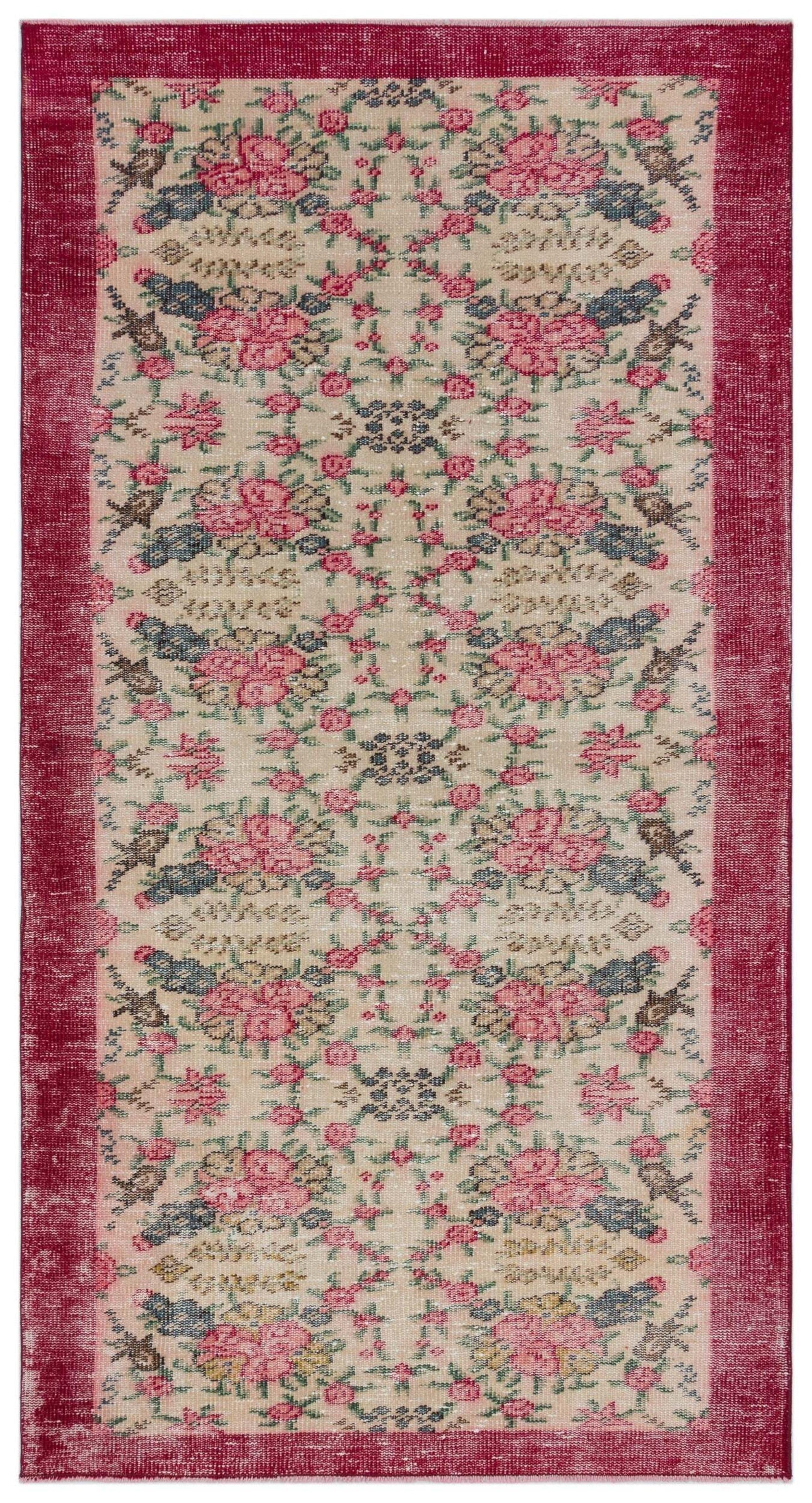 Blala - Vintage Floral Rug - 3'10 X 7'3