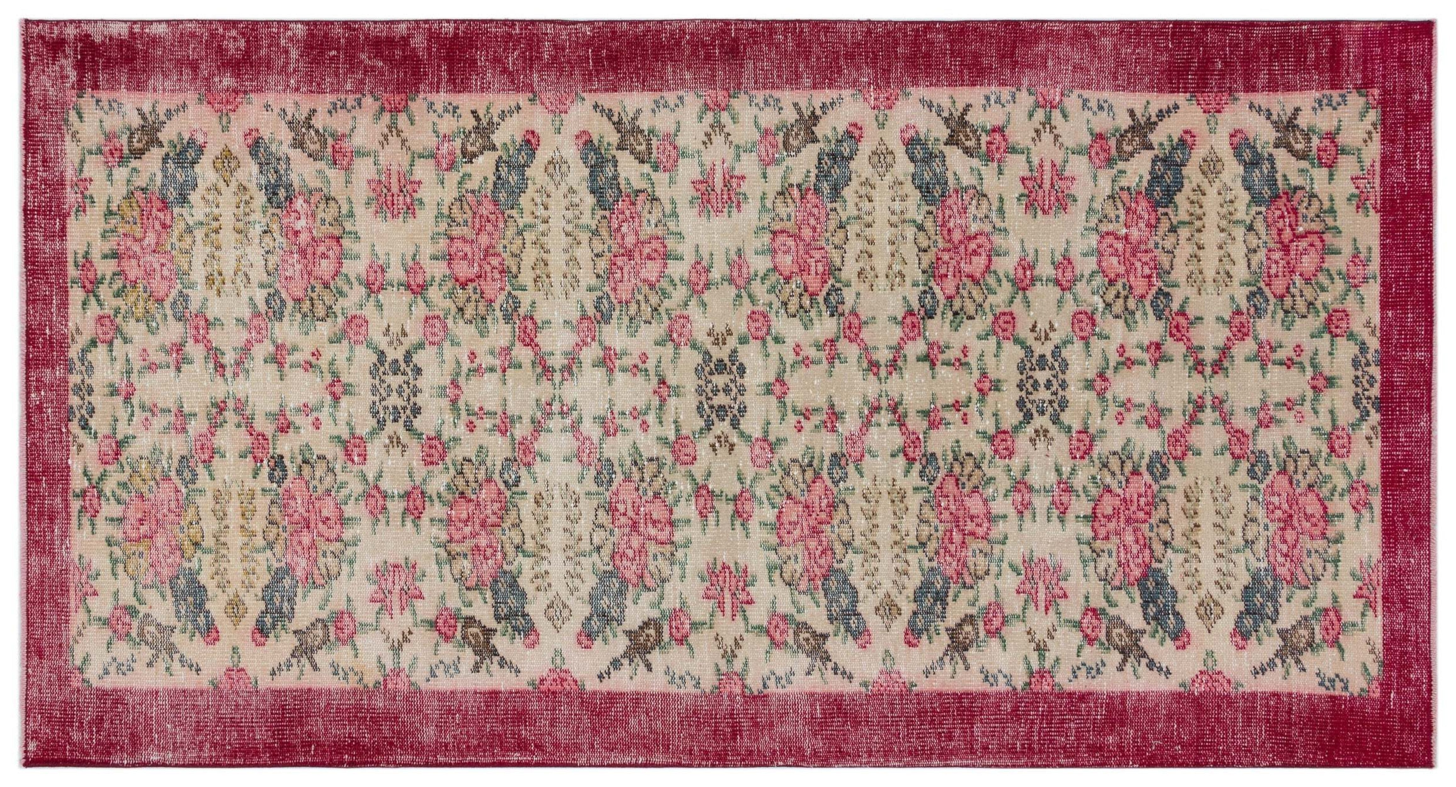 Blala - Vintage Floral Rug - 3'10 X 7'3