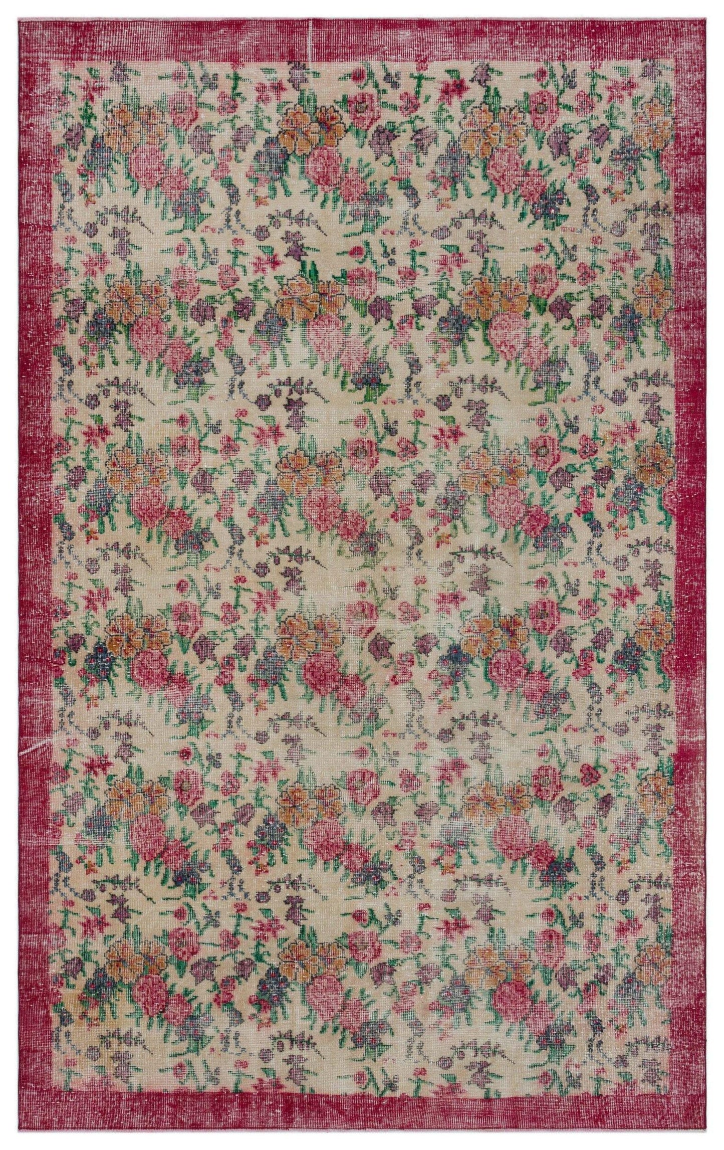 Fleufaon - Vintage Floral Rug - 6'0 X 9'7
