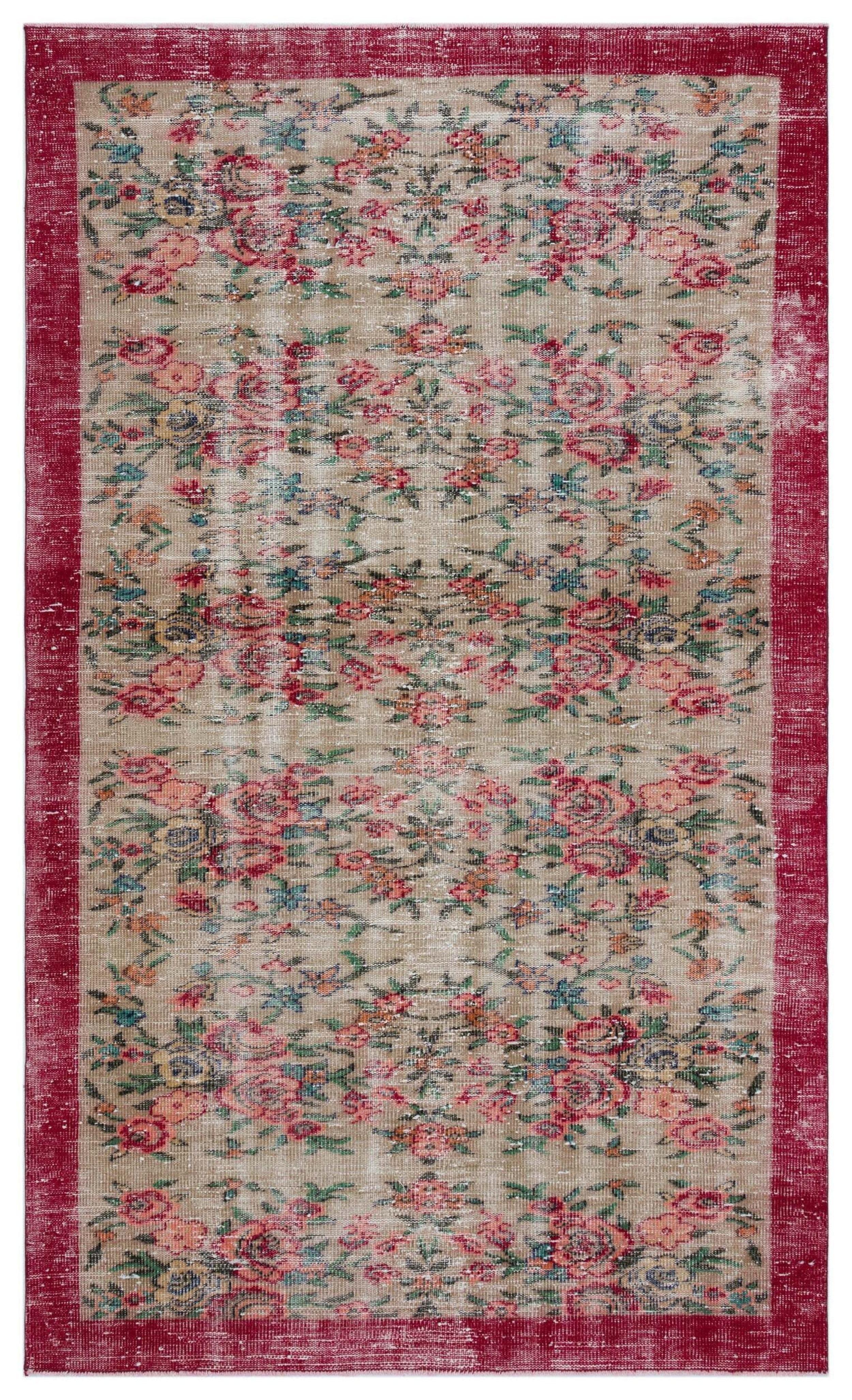 Gufius - Vintage Floral Rug - 5'1 X 8'6