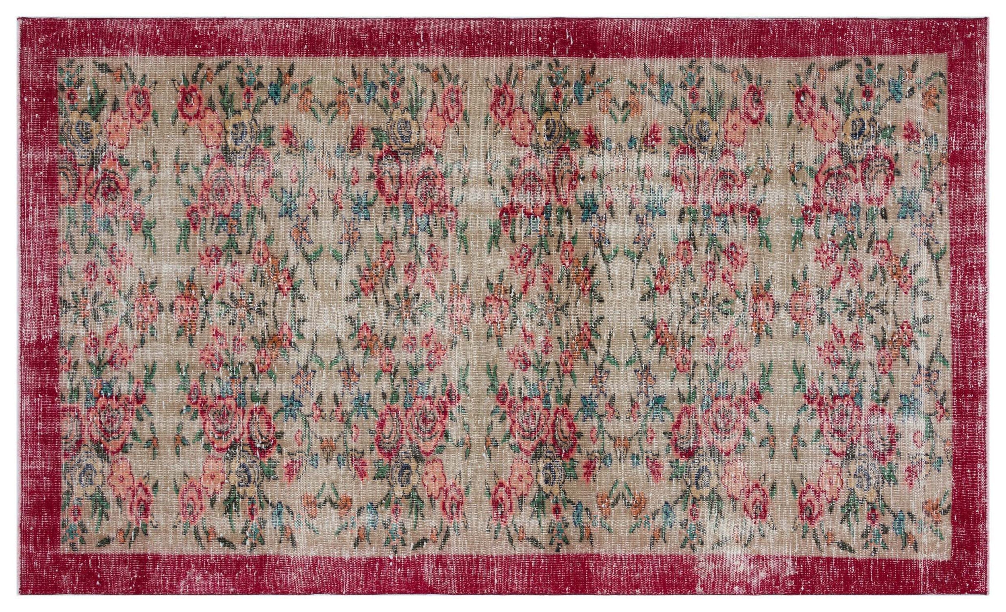 Gufius - Vintage Floral Rug - 5'1 X 8'6
