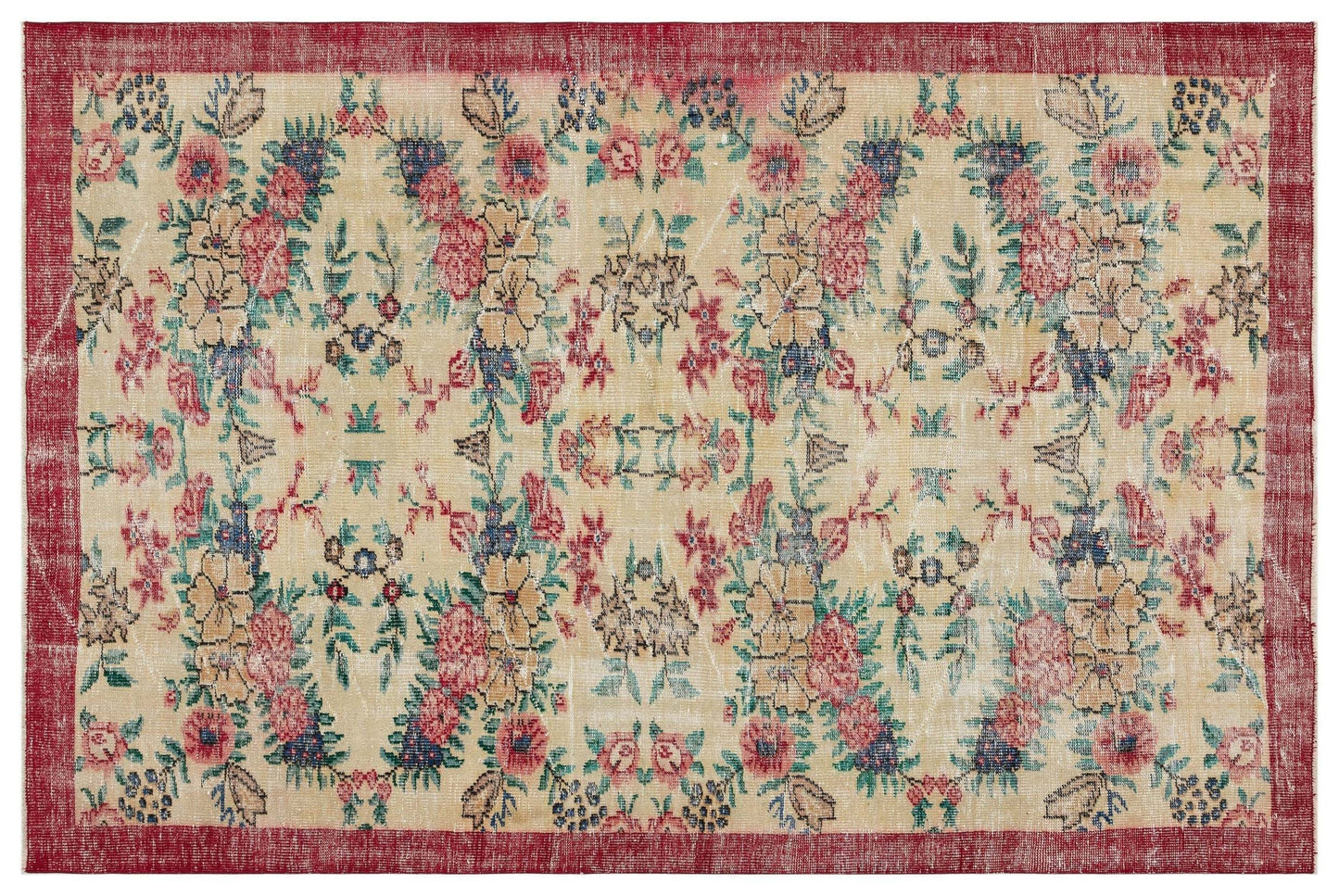 Frageex - Vintage Floral Rug - 6'0 X 9'1