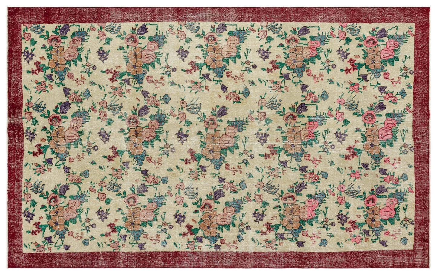 Vugeos - Vintage Floral Rug - 6'3 X 9'8