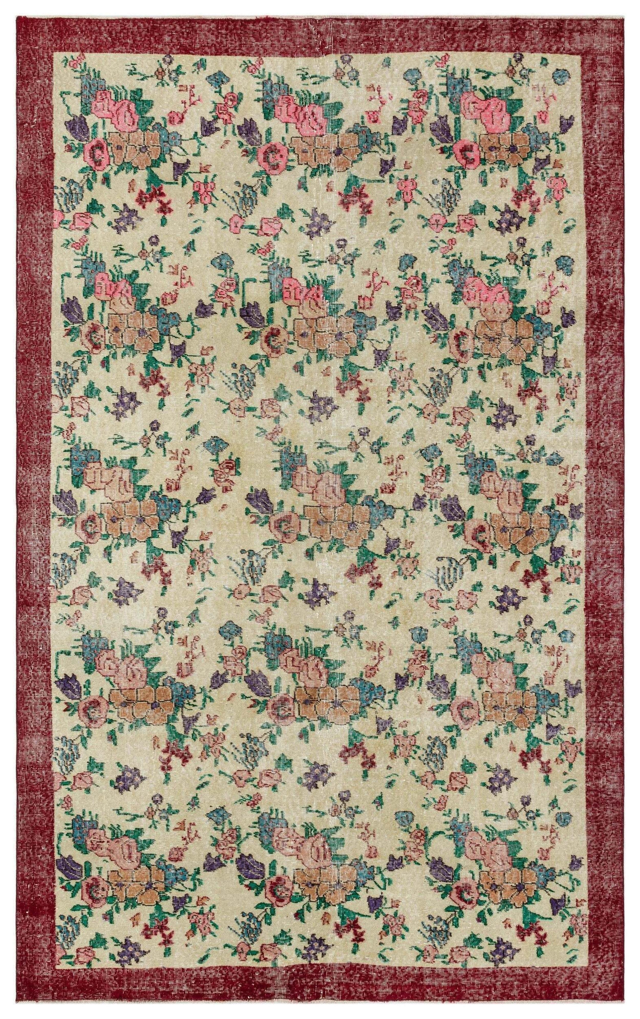 Vugeos - Vintage Floral Rug - 6'3 X 9'8