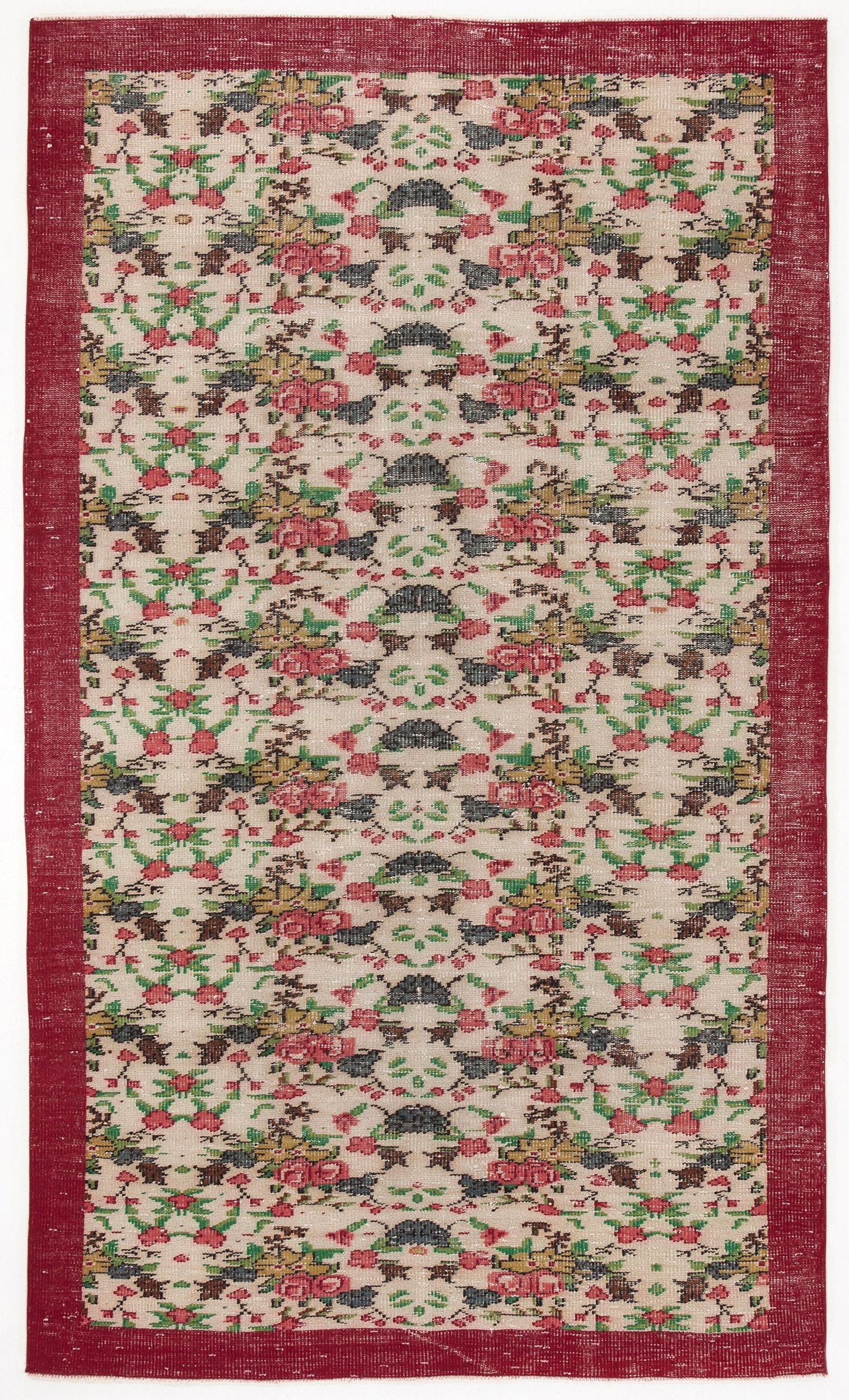 Veahuix - Vintage Floral Rug - 5'3 X 8'8
