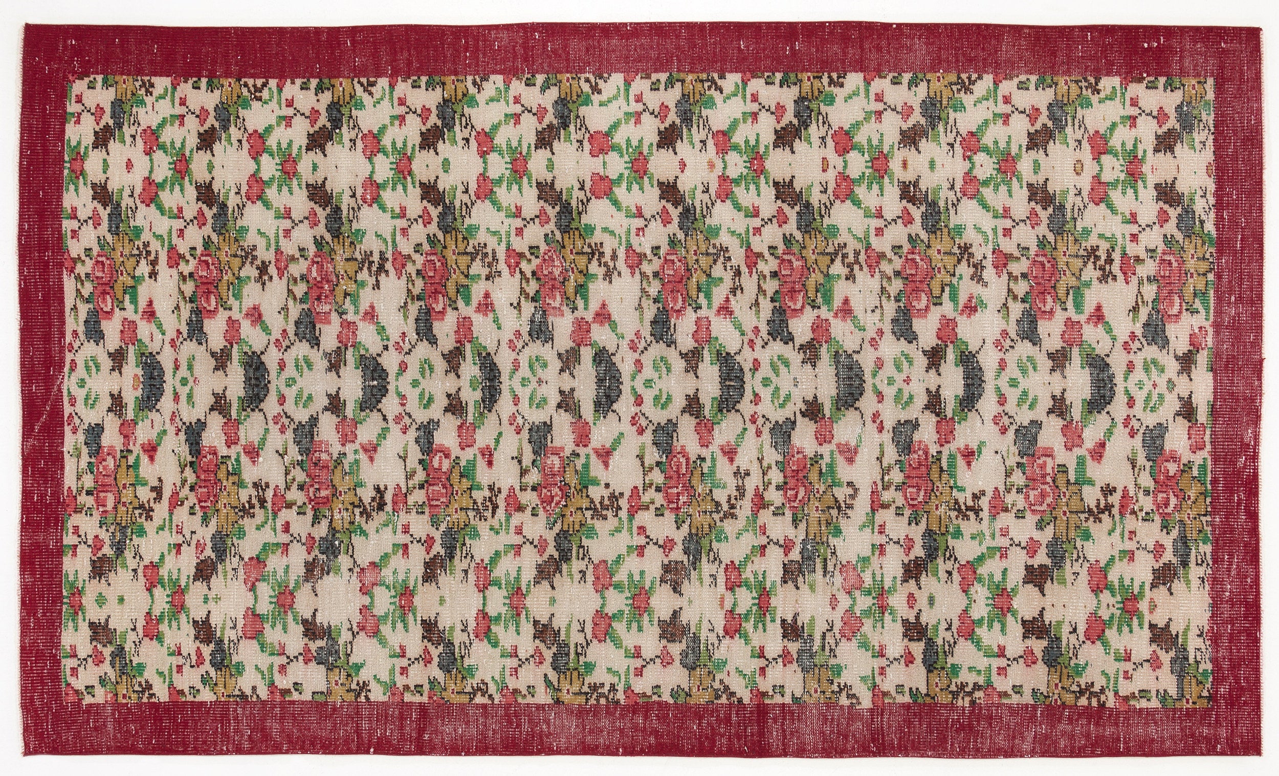 Veahuix - Vintage Floral Rug - 5'3 X 8'8