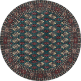 Round rug with a geometric pattern