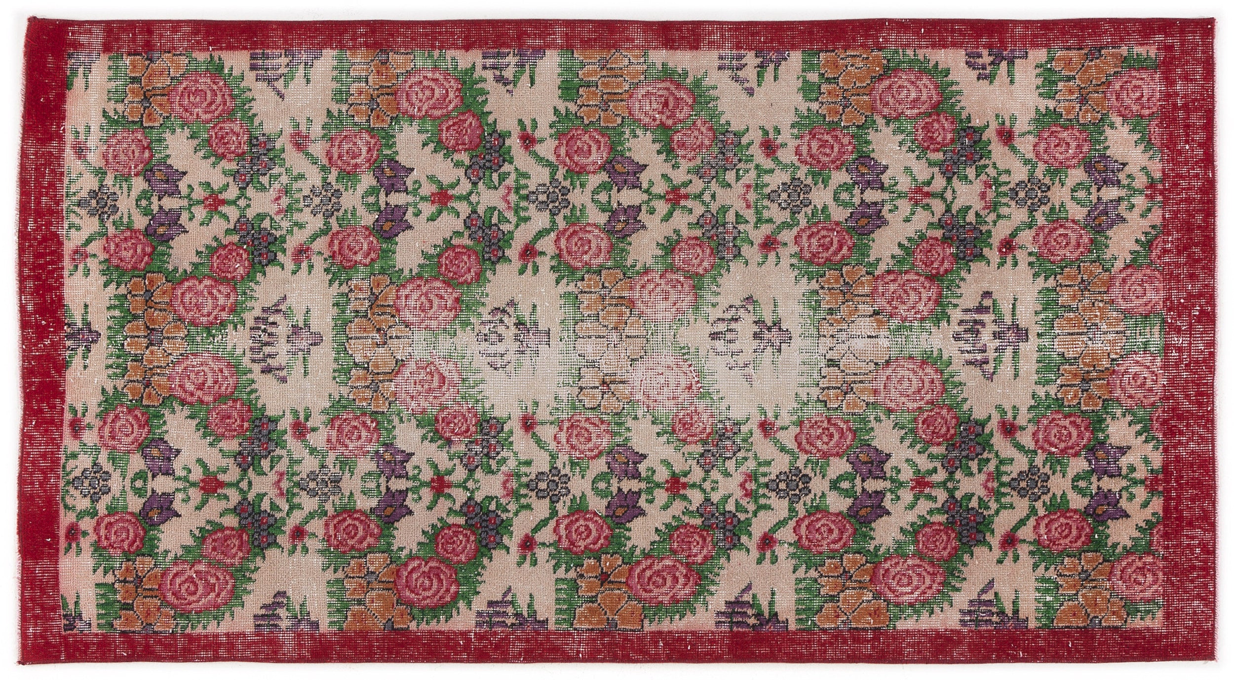 Mizema - Vintage Floral Rug - 3'7 X 6'8