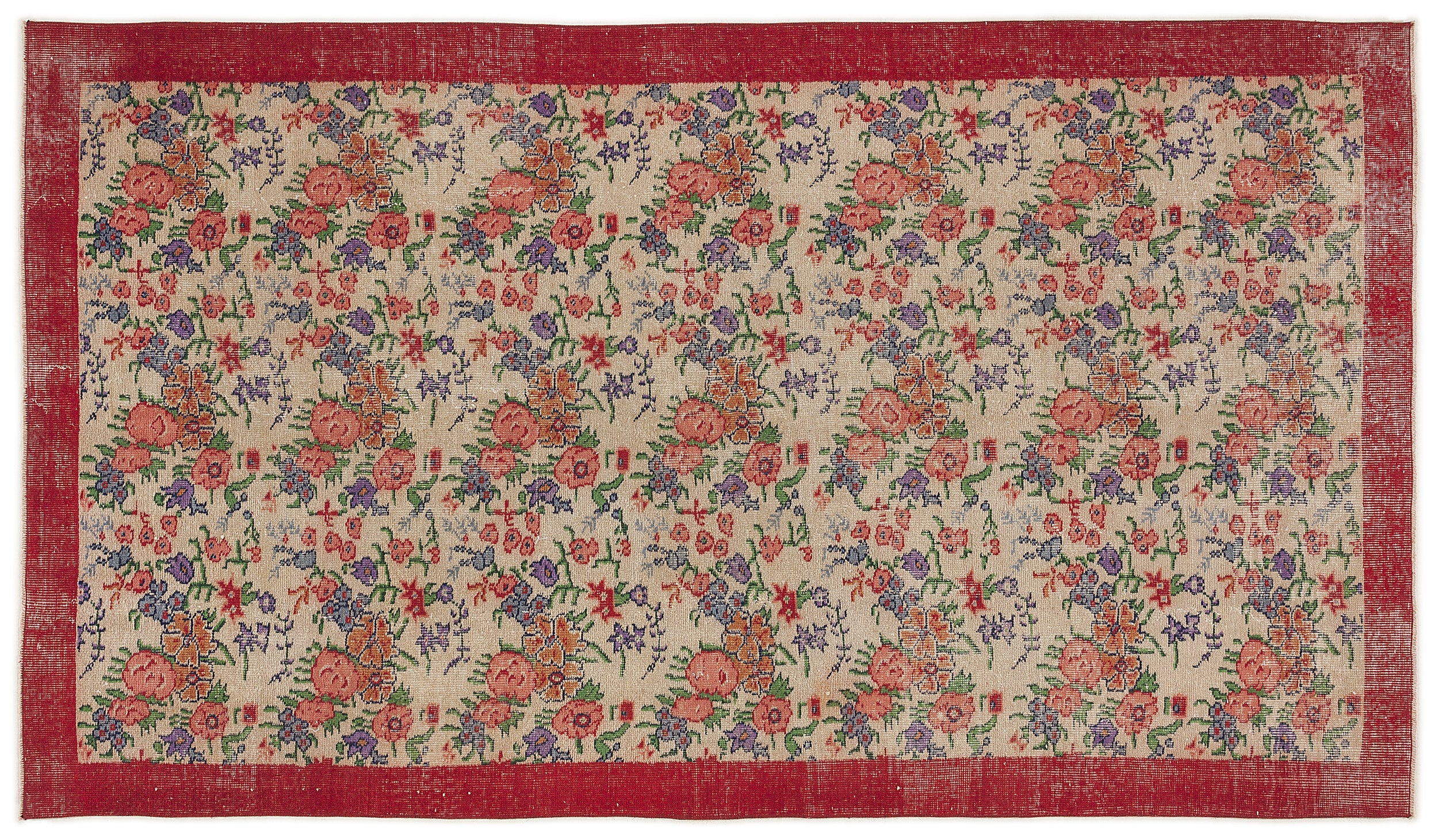 Diafian - Vintage Floral Rug - 5'3 X 9'6