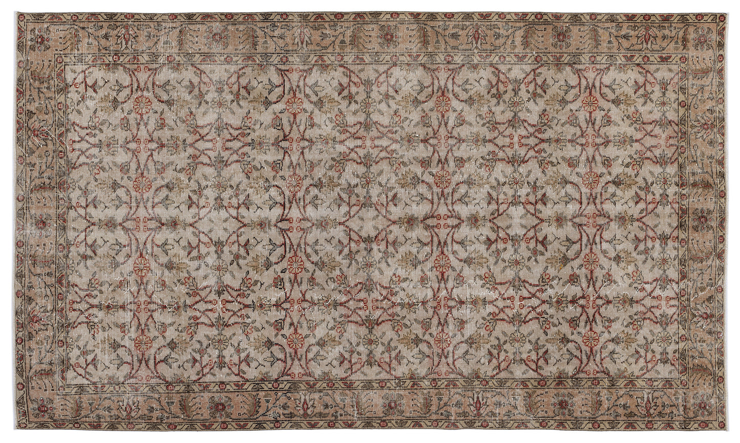Lifoon - Vintage Floral Rug - 5'5 X 9'5