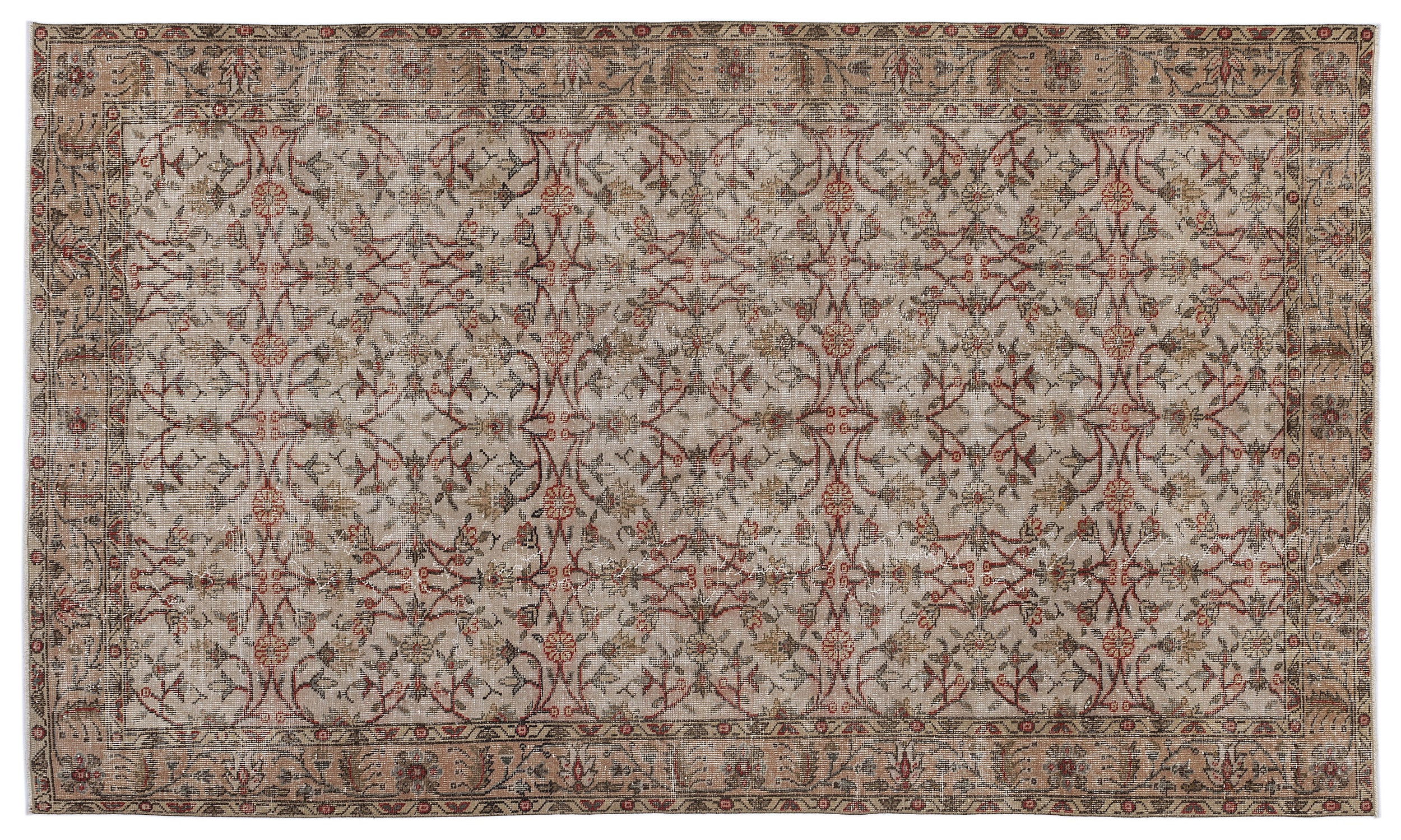 Lifoon - Vintage Floral Rug - 5'5 X 9'5