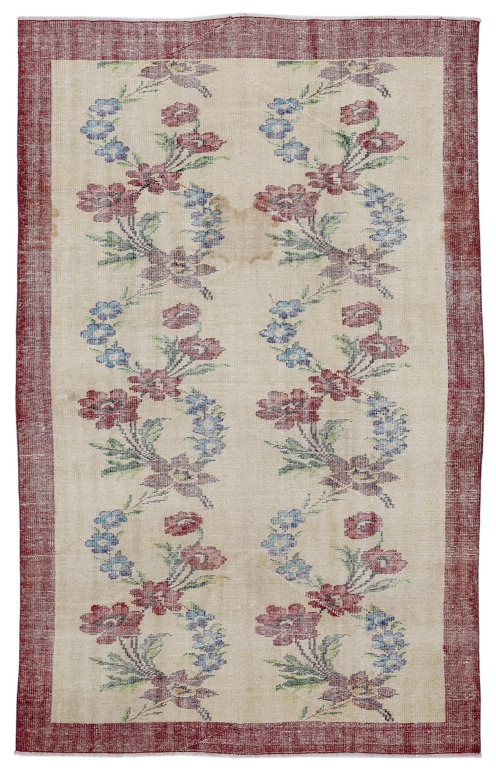 Lemean - Vintage Floral Rug - 5'7 X 8'8
