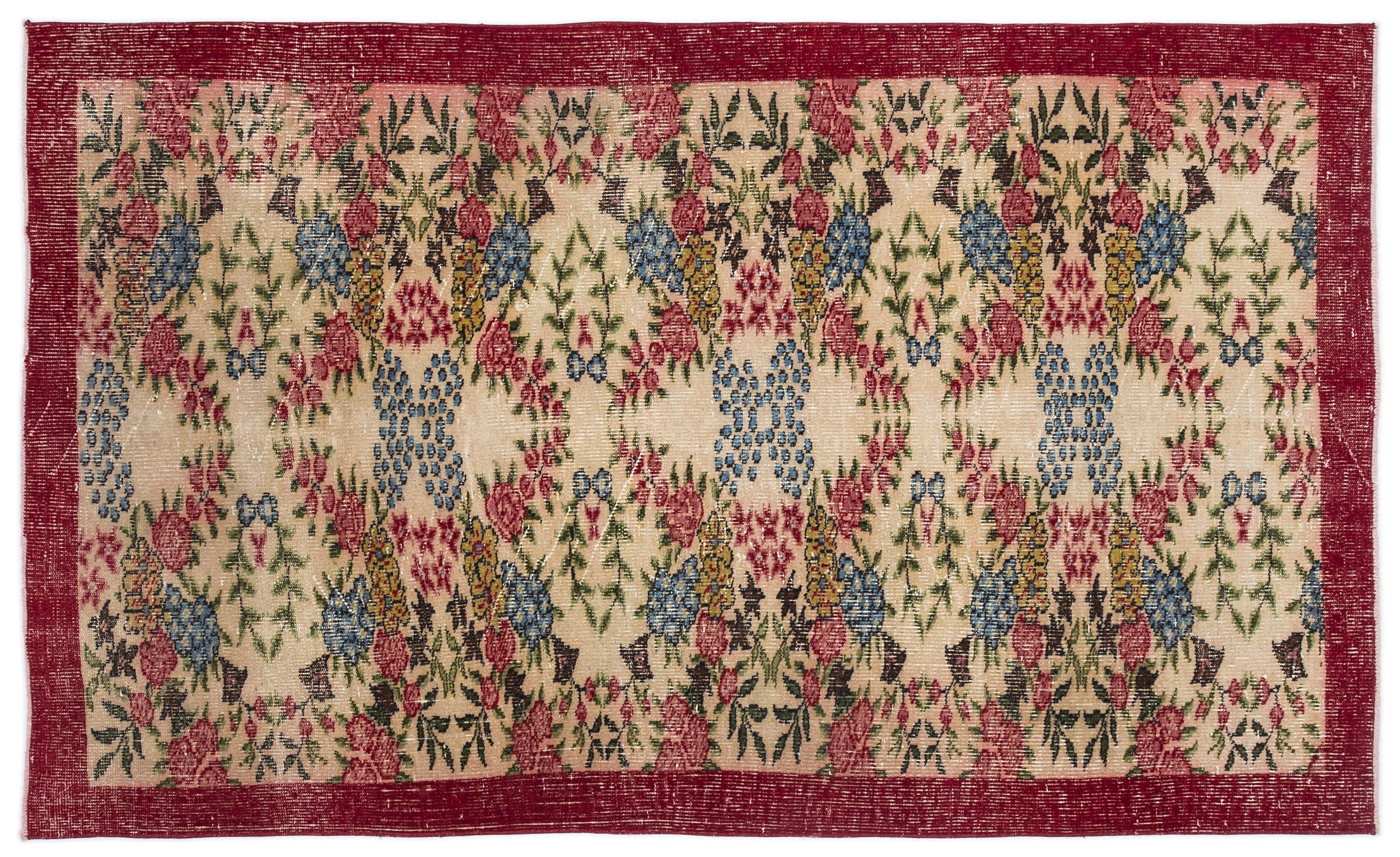 Brafaa - Vintage Floral Rug - 5'2 X 8'9