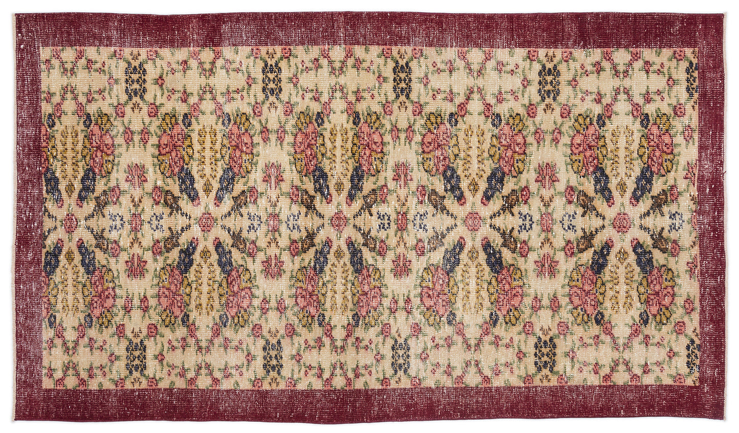 Trauva - Vintage Floral Rug - 4'4 X 7'9