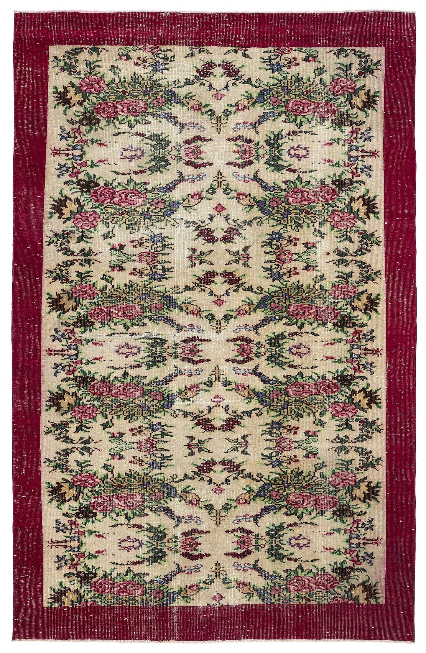 Bramuen - Vintage Floral Rug - 6'2 X 9'7